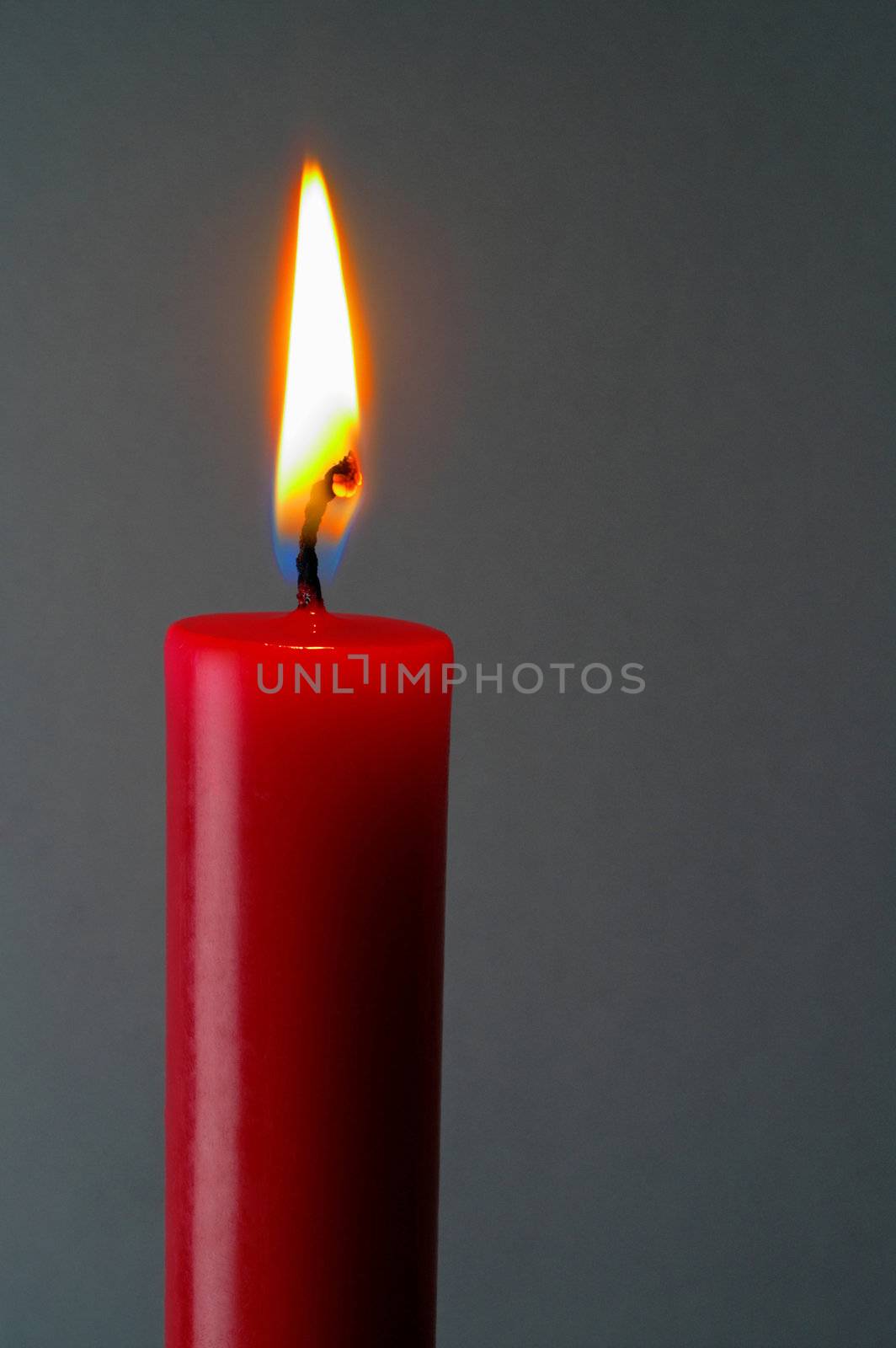 Red lighted candle (3) with clipping path by Laborer