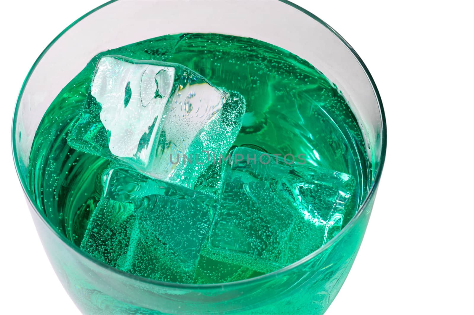 Mint  drink with ice cubes  (3) with clipping path