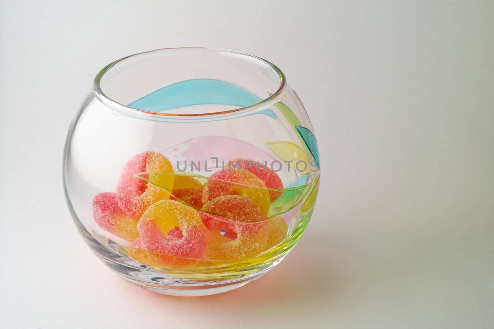 Candies in glass bowl horizontal by Laborer