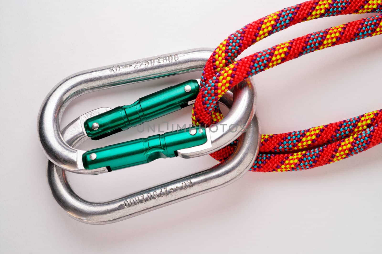 Mountaineering: doubled oval aluminium carabiners (SAFE)