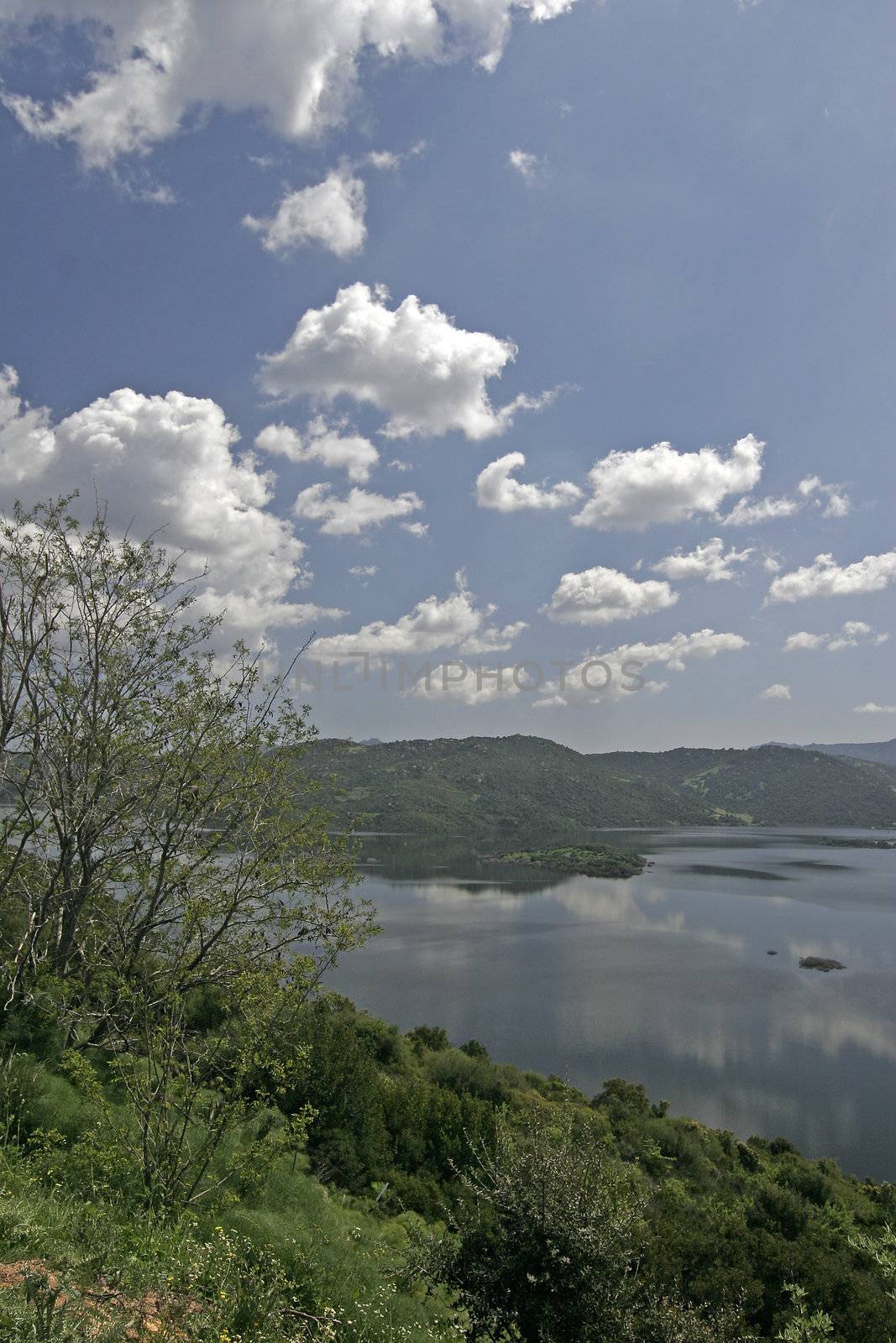 At the Lago della Liscia, Lake landscape on Sardinia. Am Lago della Liscia, Seenlandschaft