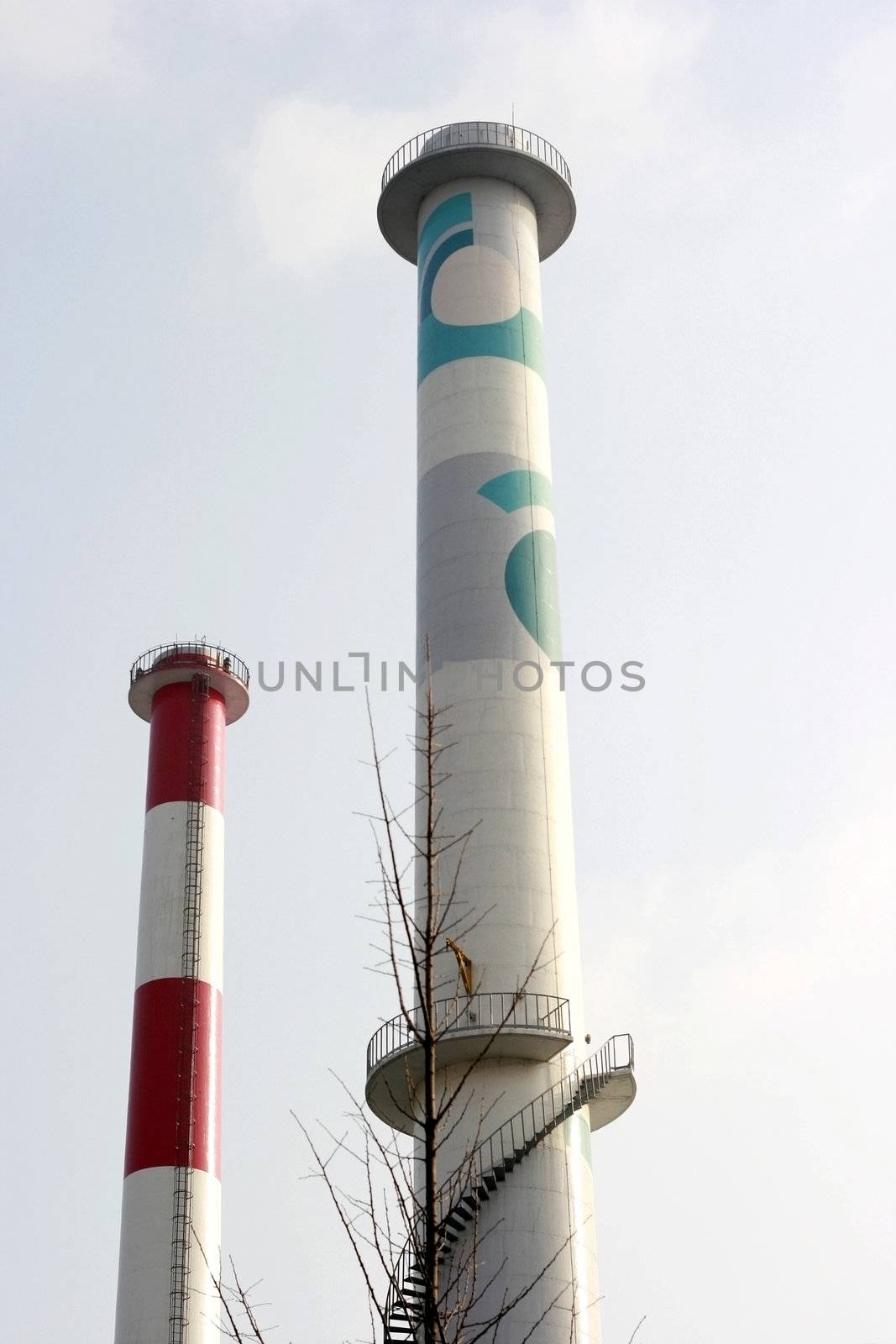 Chimney Stack of Power Plant environment awareness painting