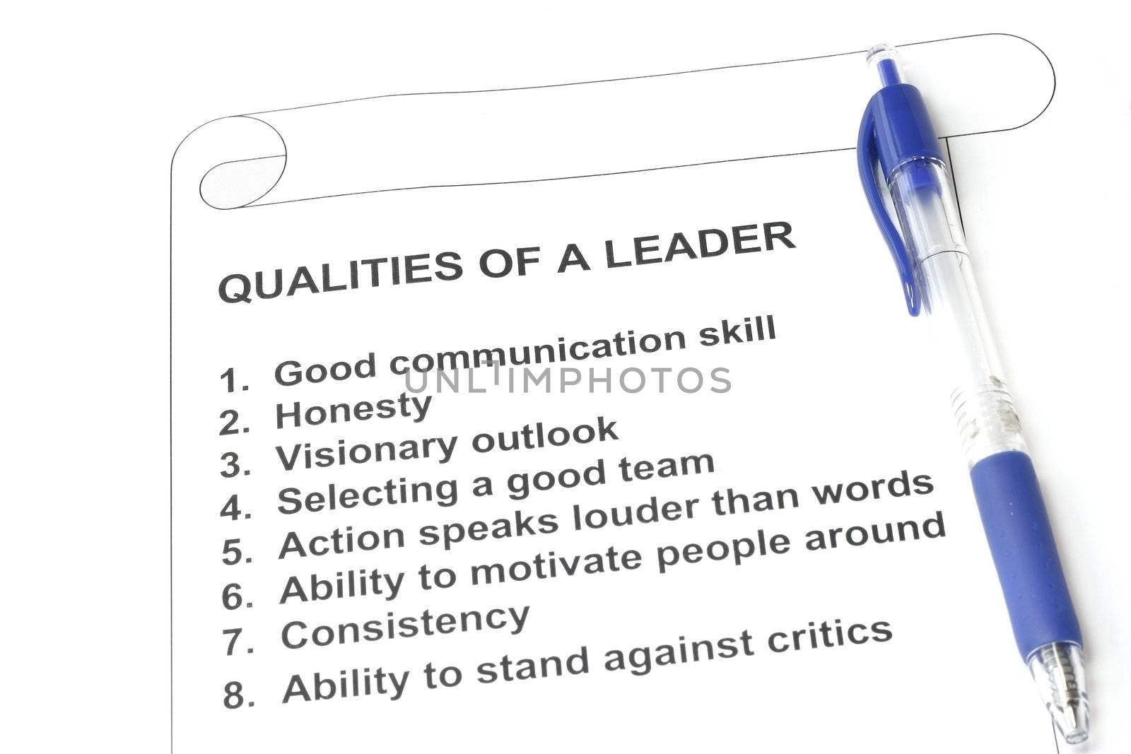 Qualities of a Leader - concept for human resources and management