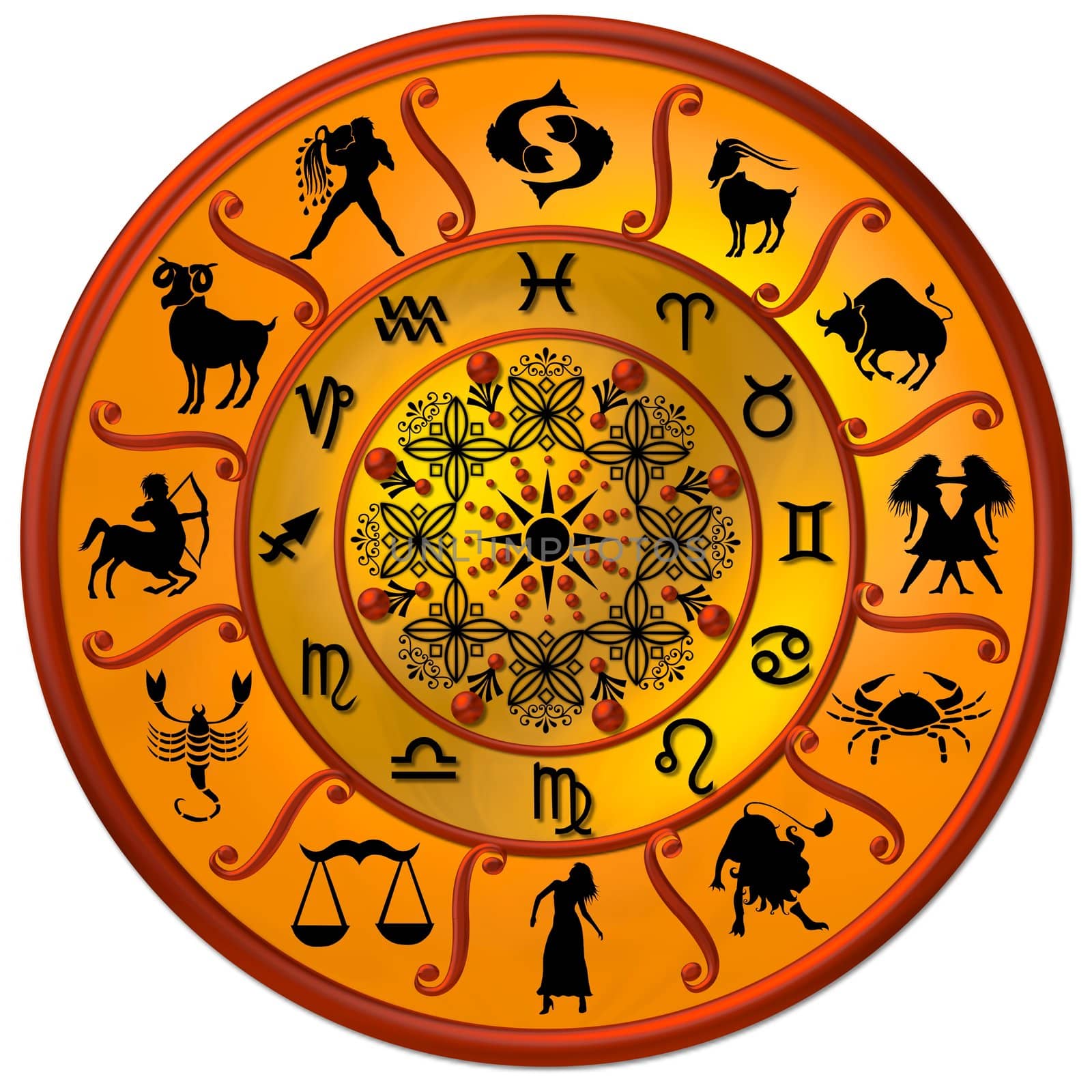 illustration of a golden zodiac symbol