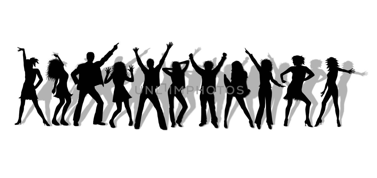 illustration of dancing silhouettes
