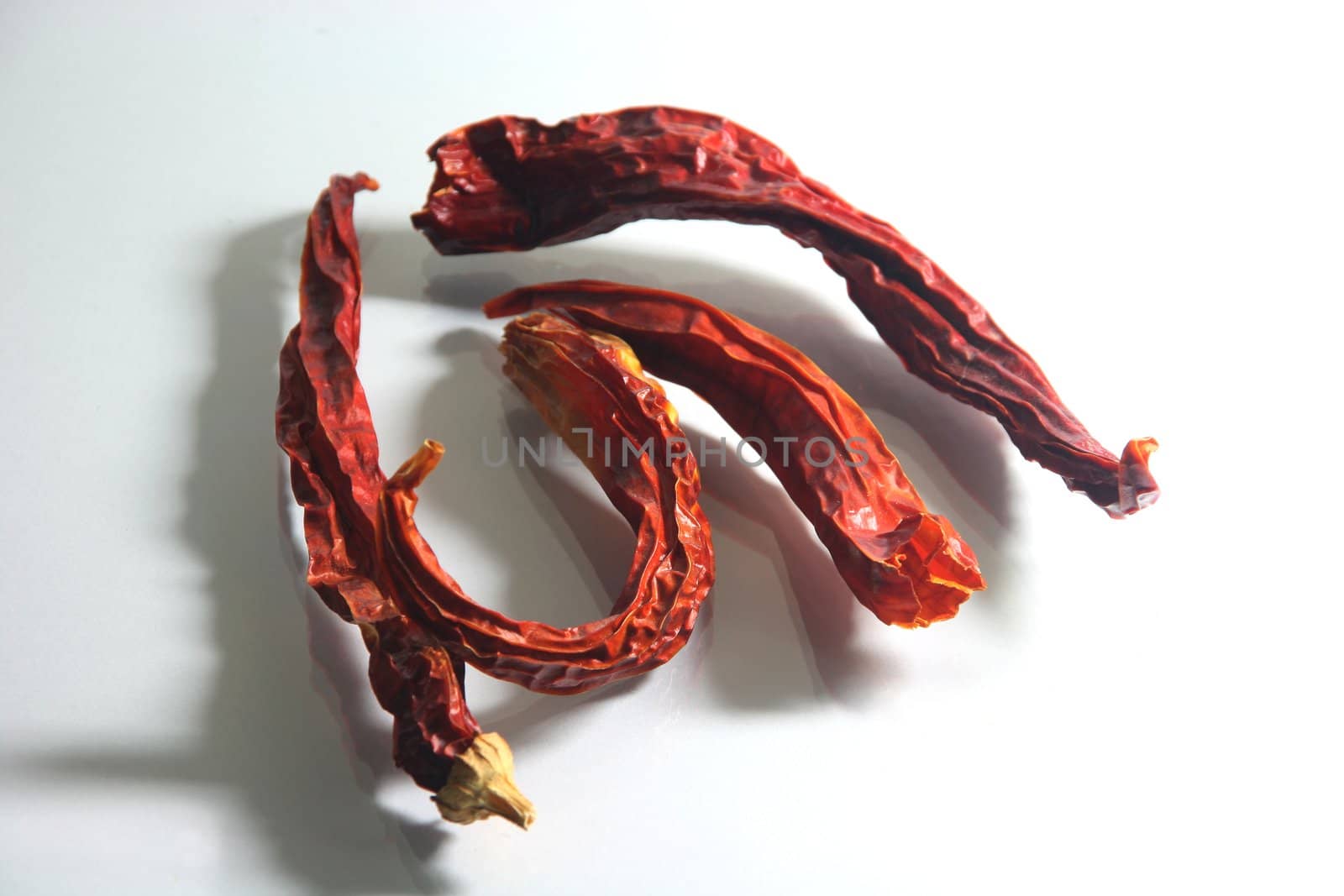 red dry chily pepers closeup