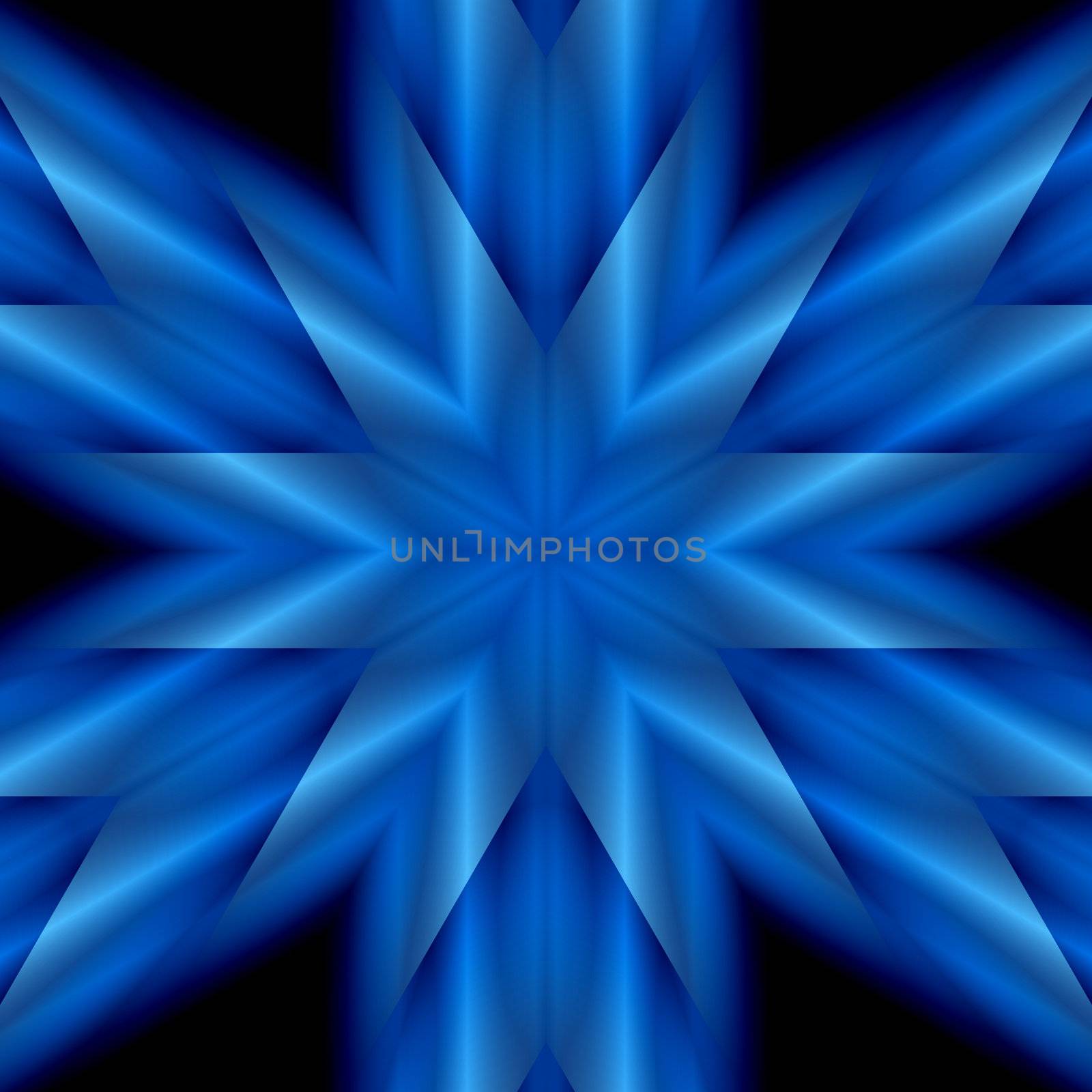 An abstract illustration of a six pointed holiday star.