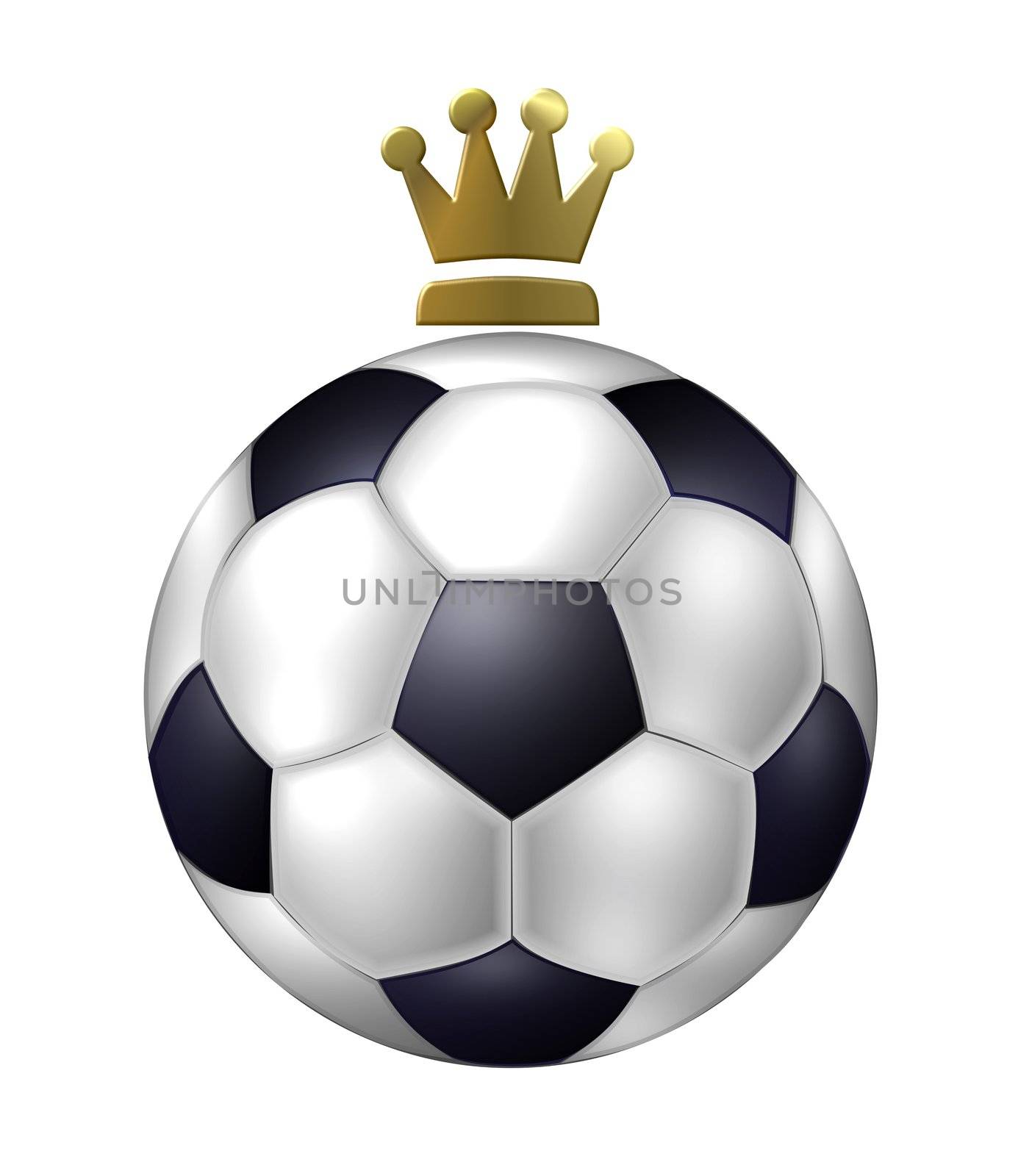 soccer ball with crown on top