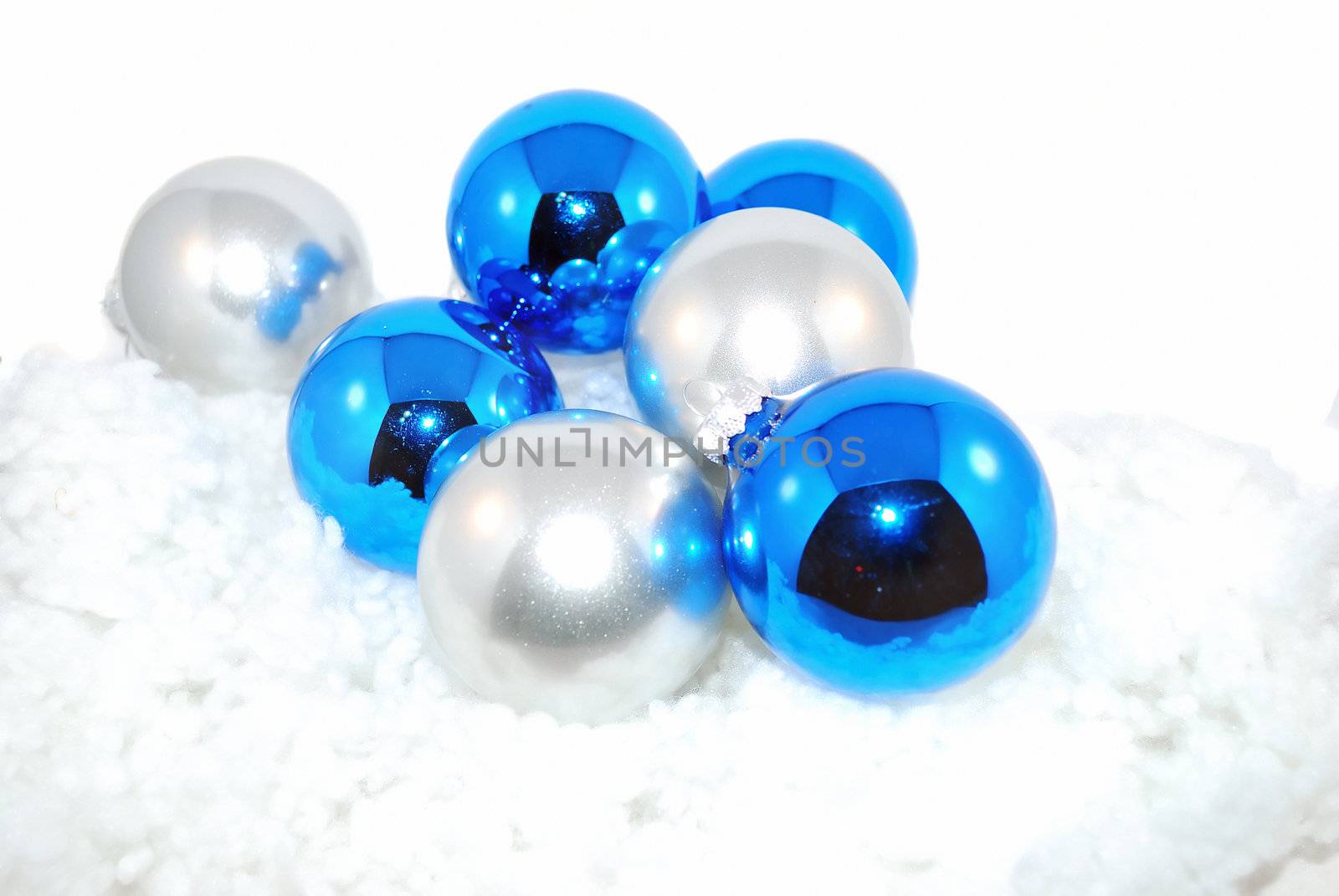 Blue and Metallic ornaments.  by MaxkateUSA