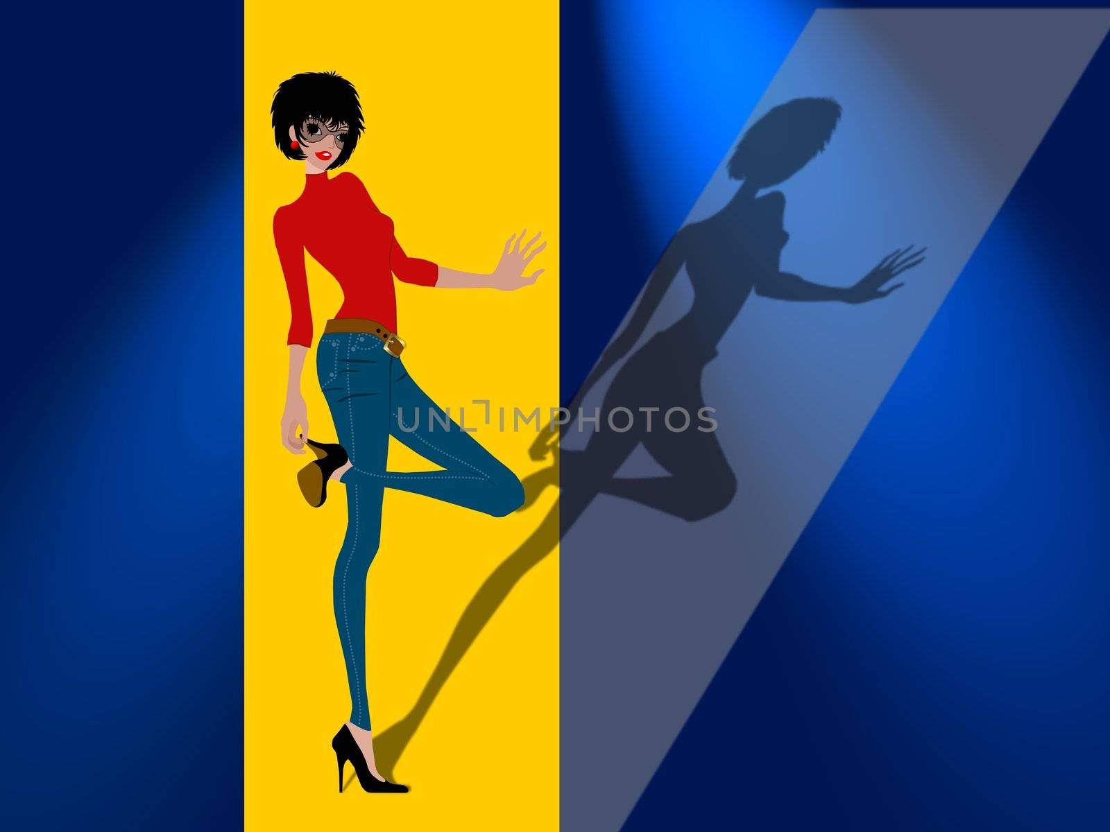 illustration of a colorful sexy woman by peromarketing