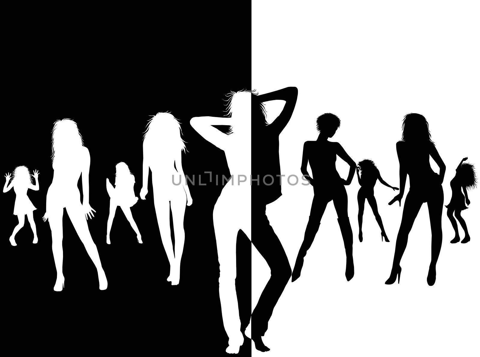 women silhouettes black and white by peromarketing