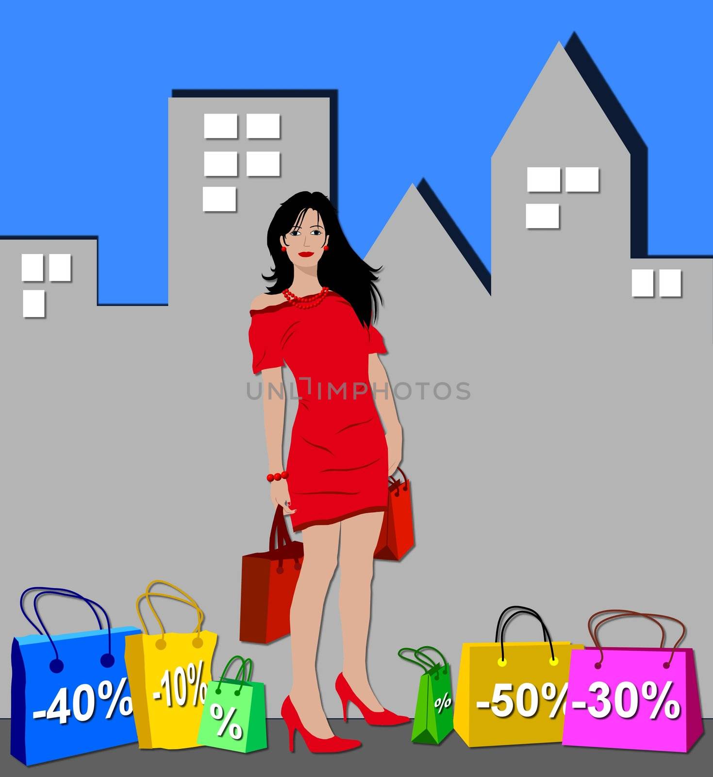 woman shopping on discount by peromarketing