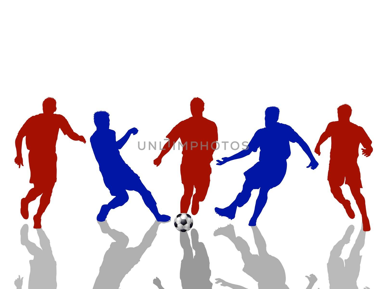soccer players red and blue by peromarketing