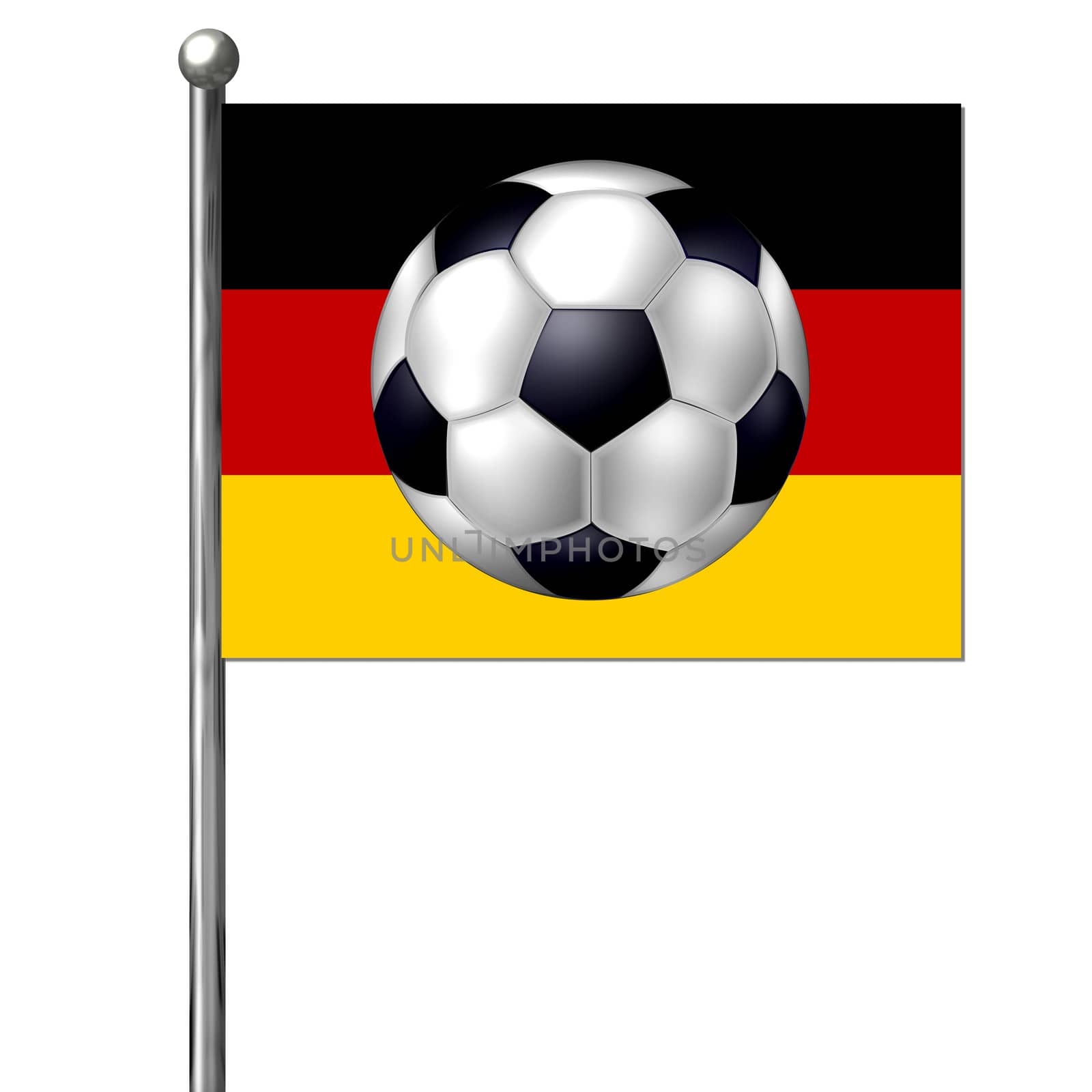 german flag with soccer ball by peromarketing