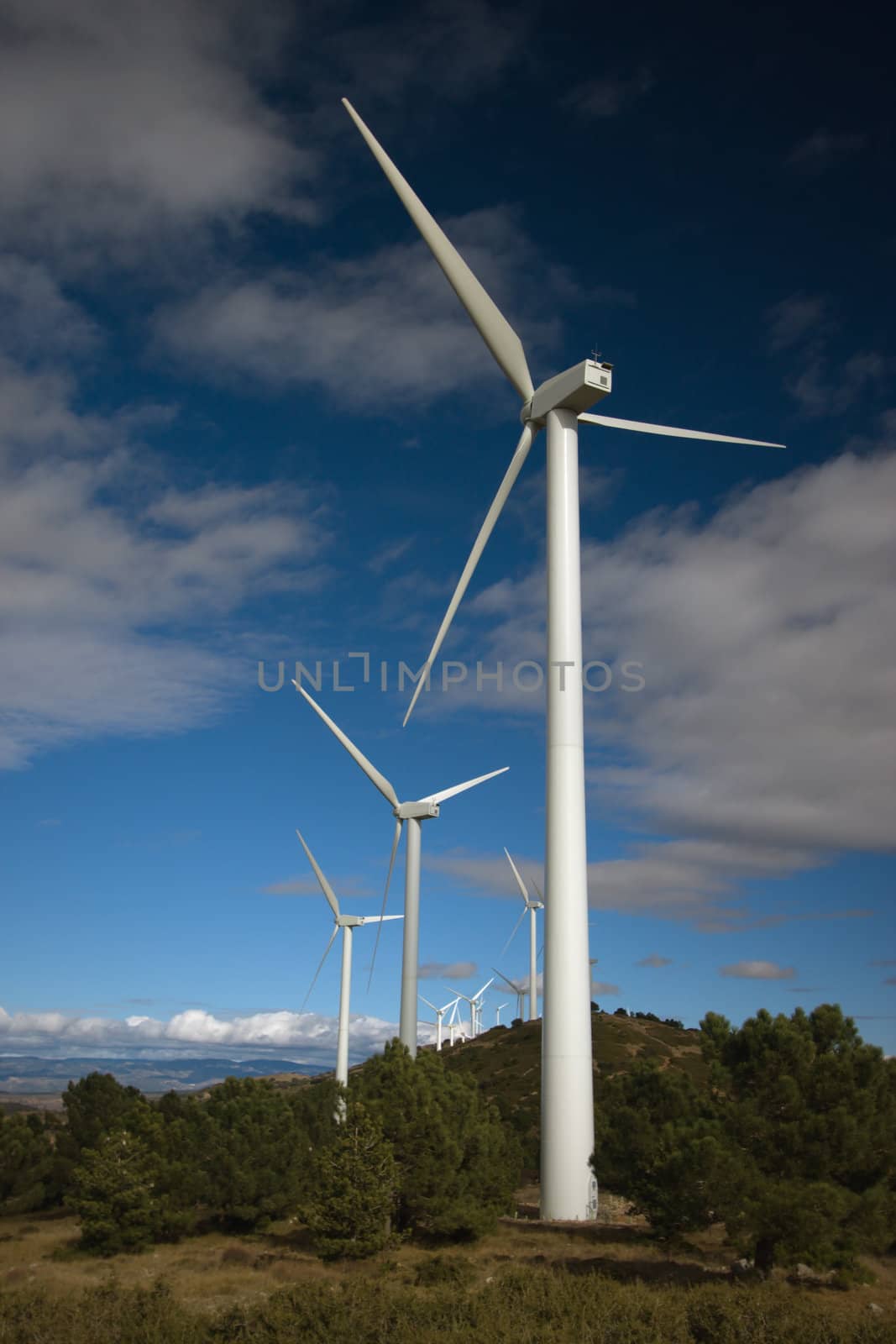 windmills under clouds sky in Spain. Canon 40D 10-22mm