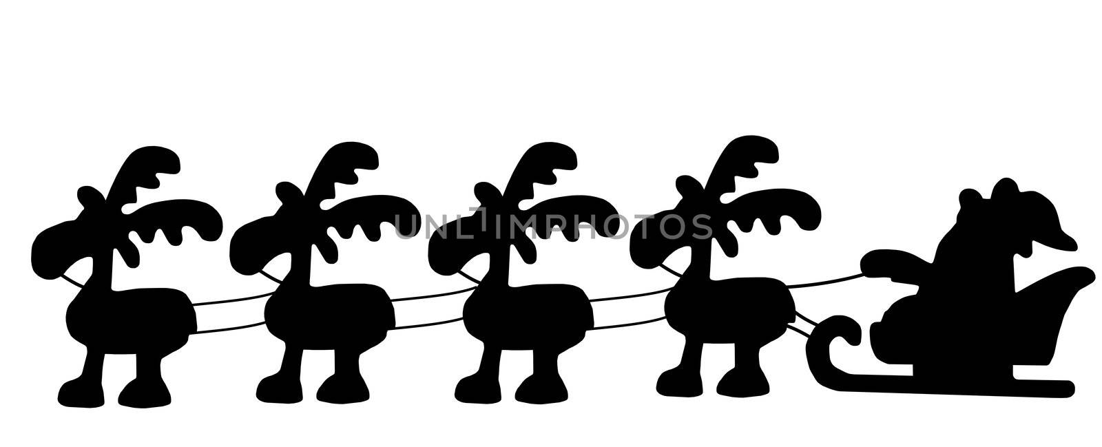 Illustrated silhouette of santa´s sleigh by peromarketing
