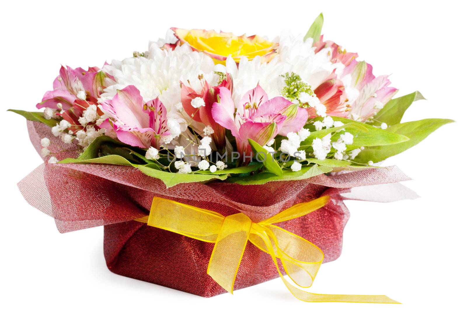 A wedding bouquet isolated over white background