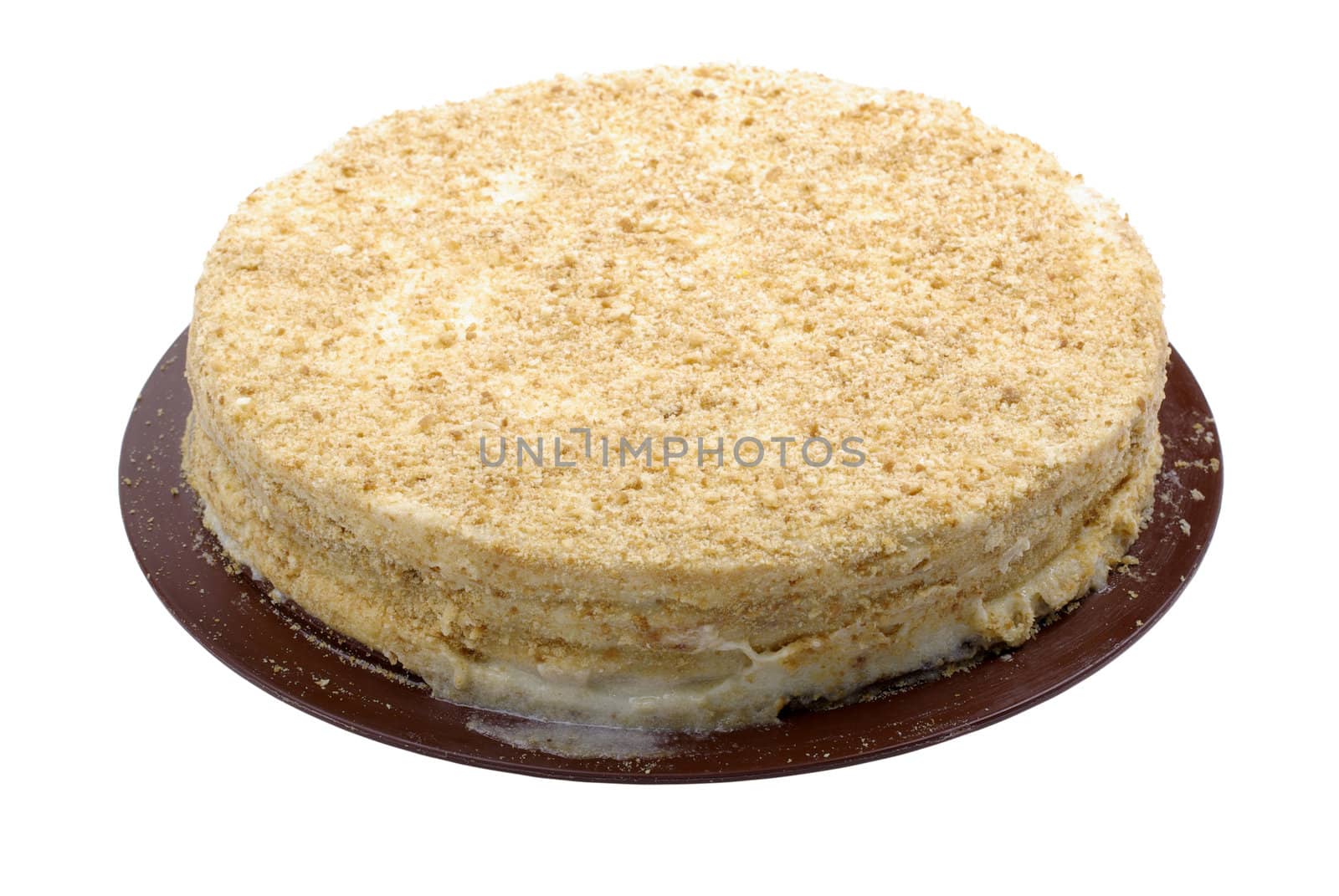 Homemade pie dessert isolated on the white background.