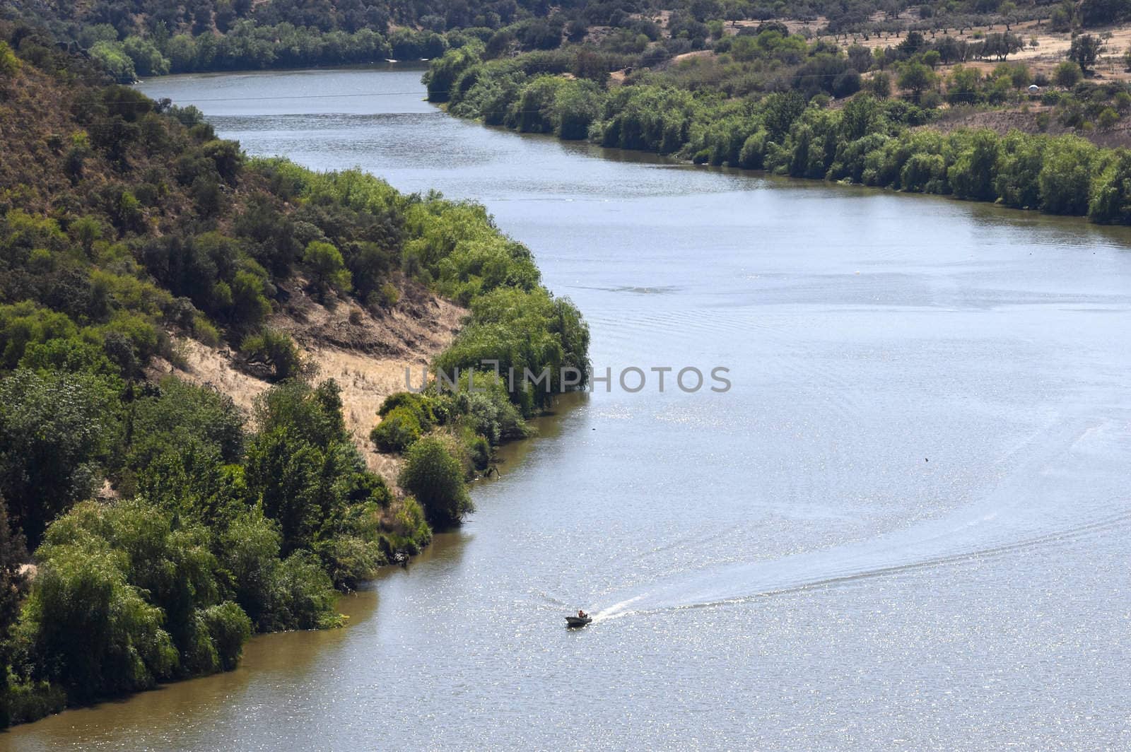 Meandering stretch of the river Guadiana, Portugal