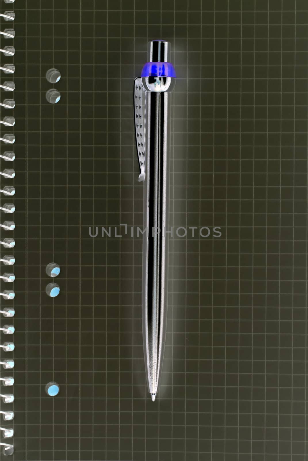 Abstract fantastic unnatural ballpoint pen and notebook.