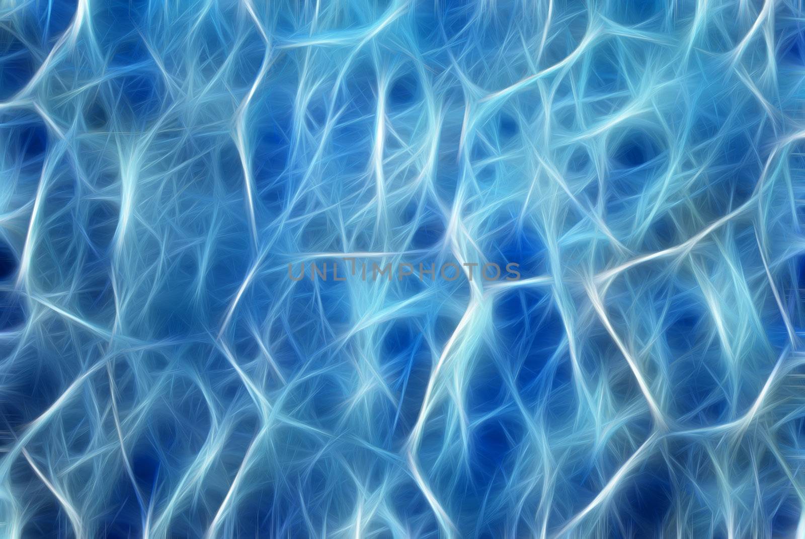 Abstract digitally rendered blue fractal energy background.