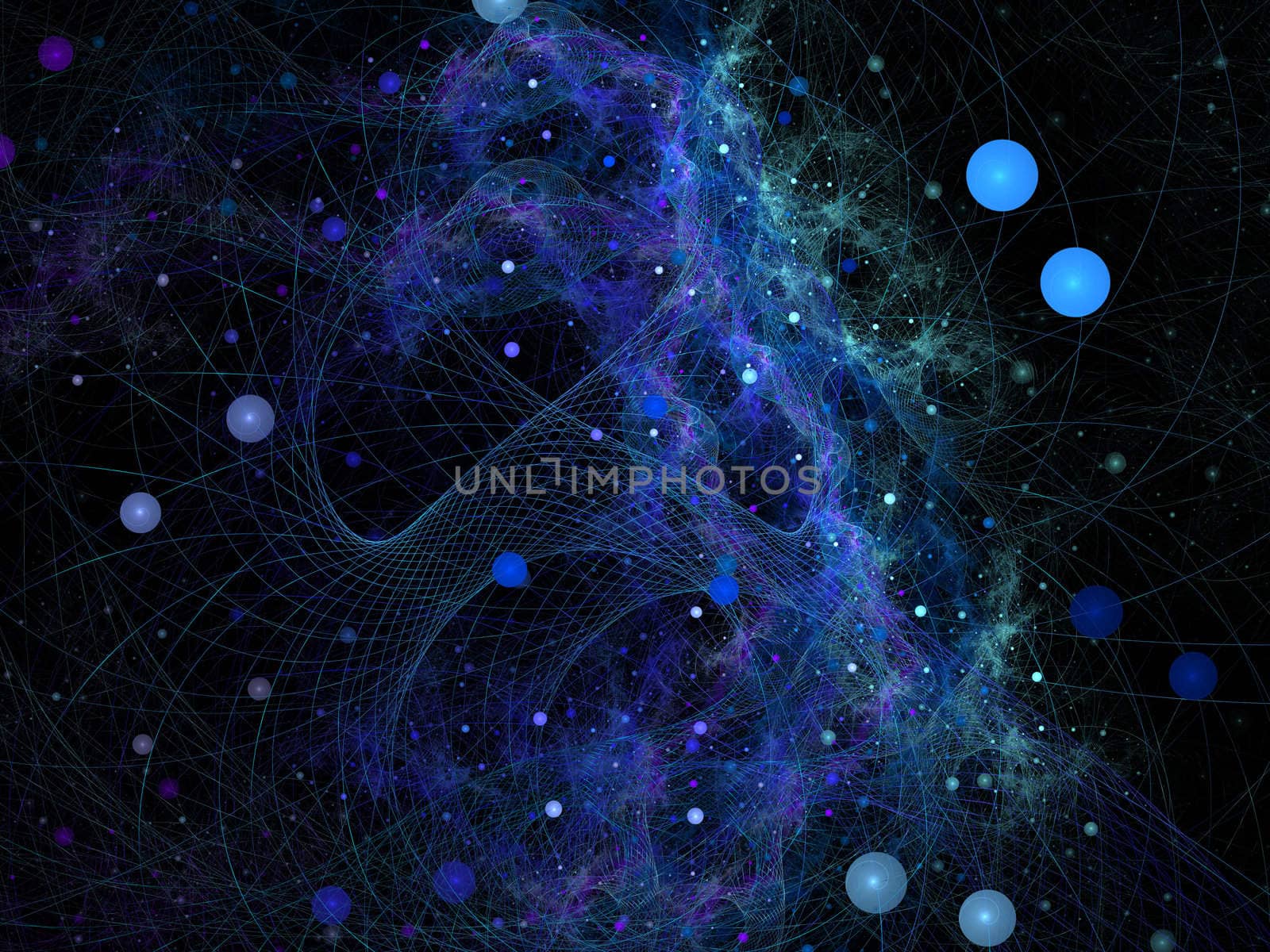 Abstract digitally rendered fractal galaxy. Background or wallpa by borodaev