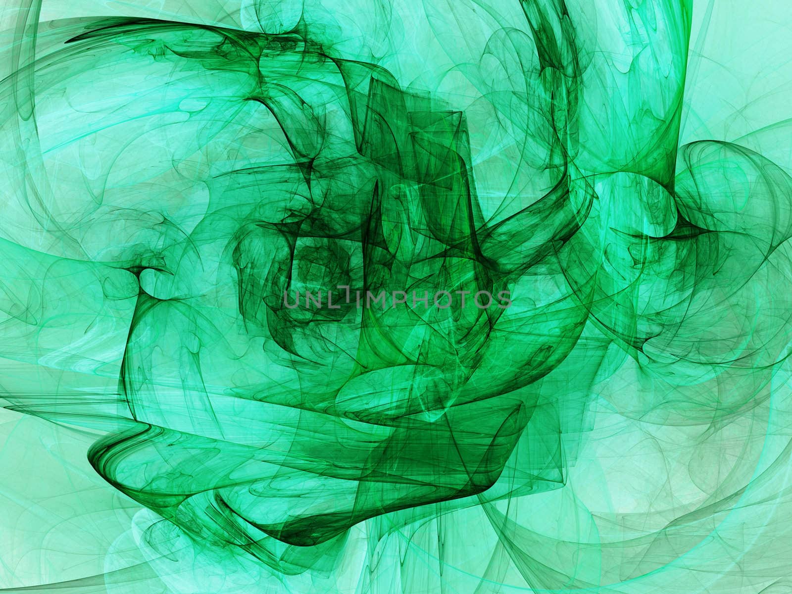 Digitally rendered abstract green with black fractal energy.