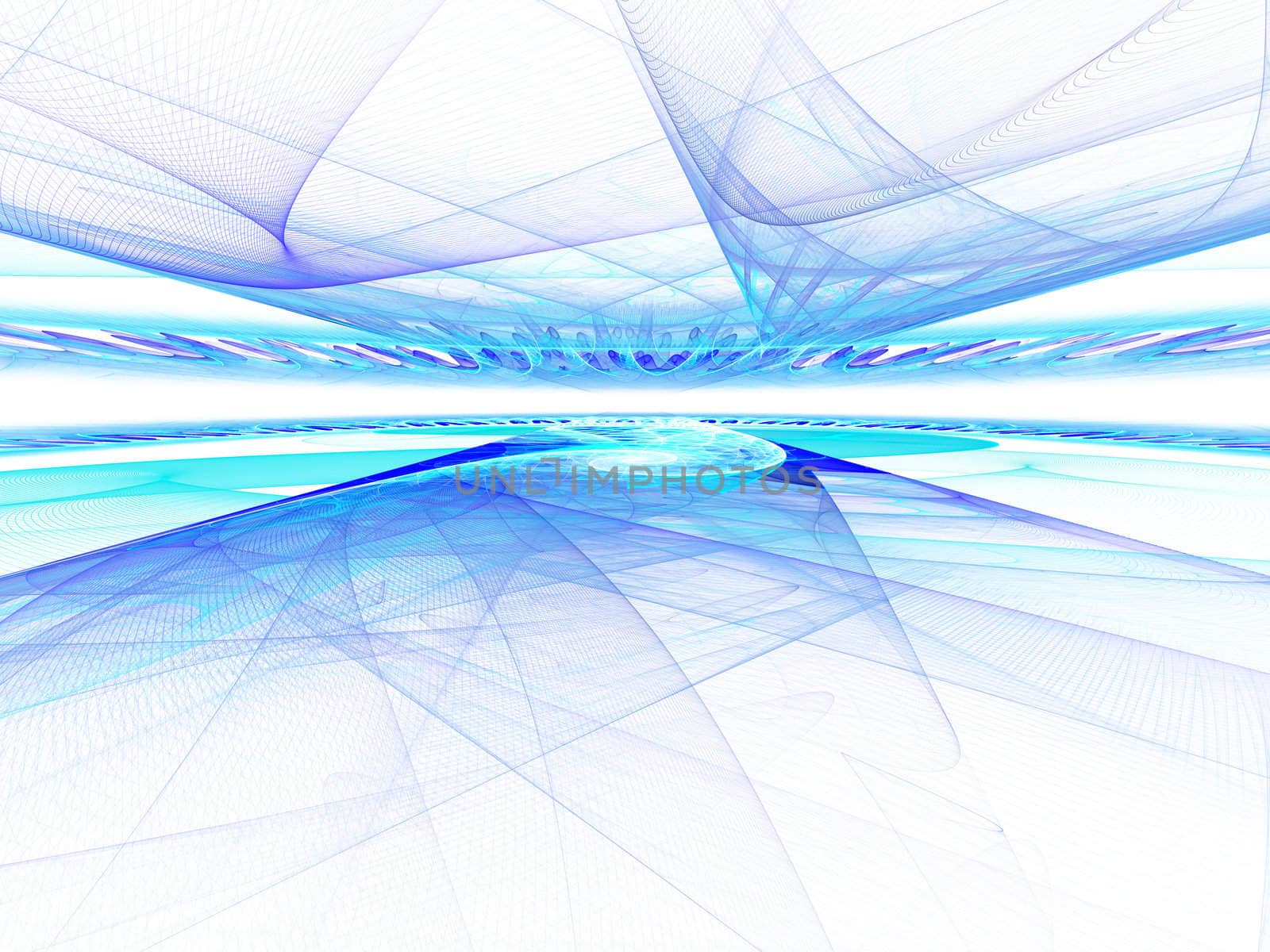 Abstract digitally rendered horizon cyperspace fractal. Good as background or wallpaper.