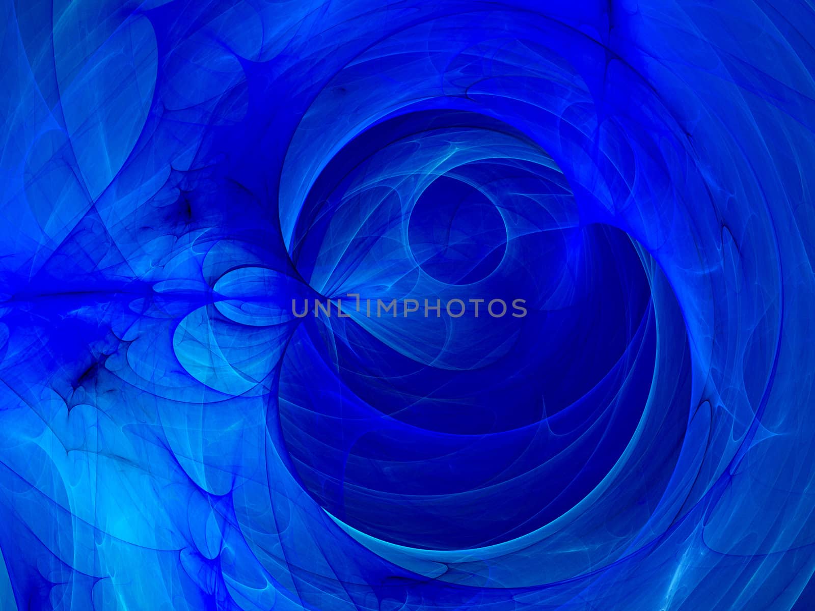 Digitally rendered abstract blue fractal flame storm. Background or wallpaper.