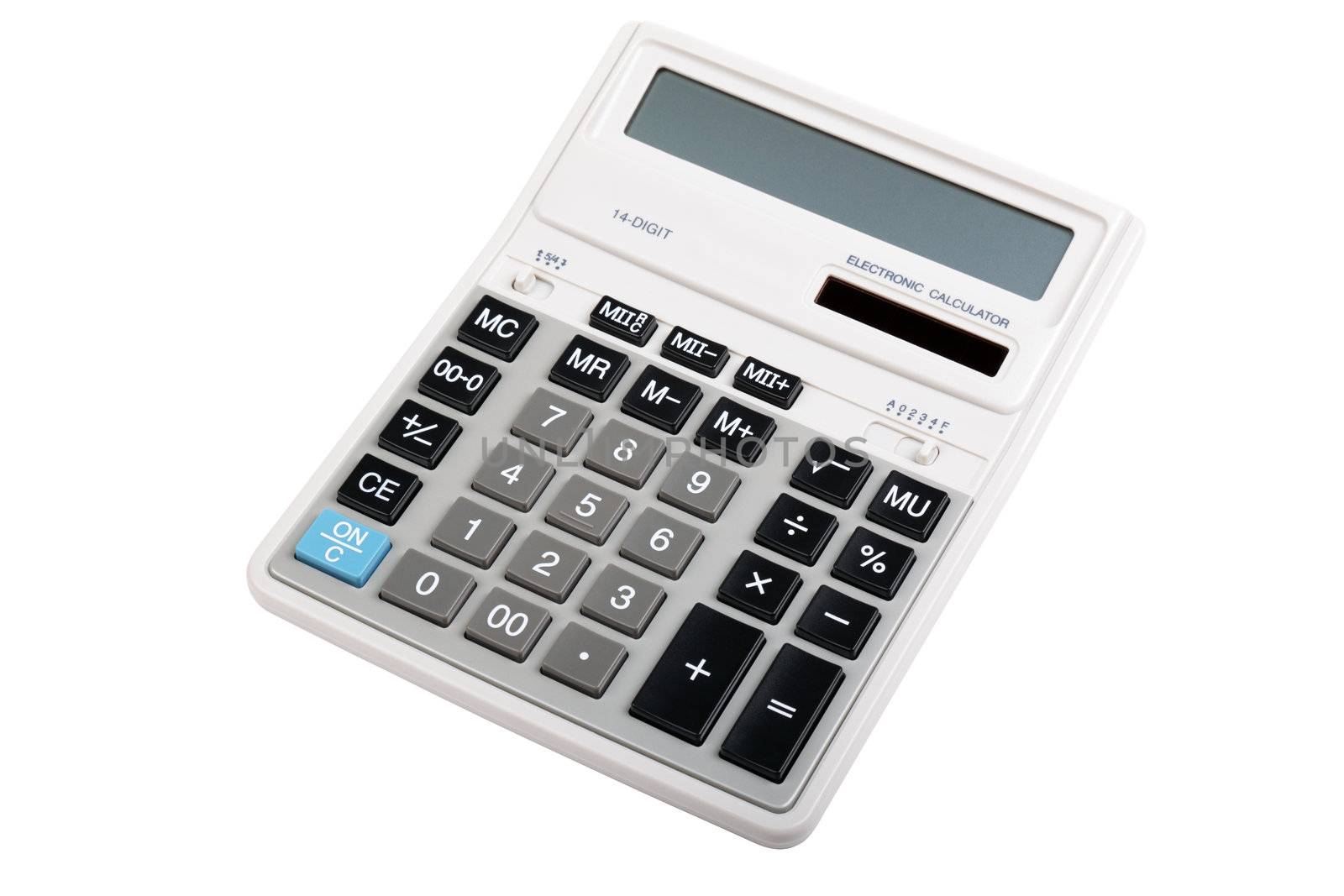 Professional accounting calculator isolated on white backgorund. by borodaev