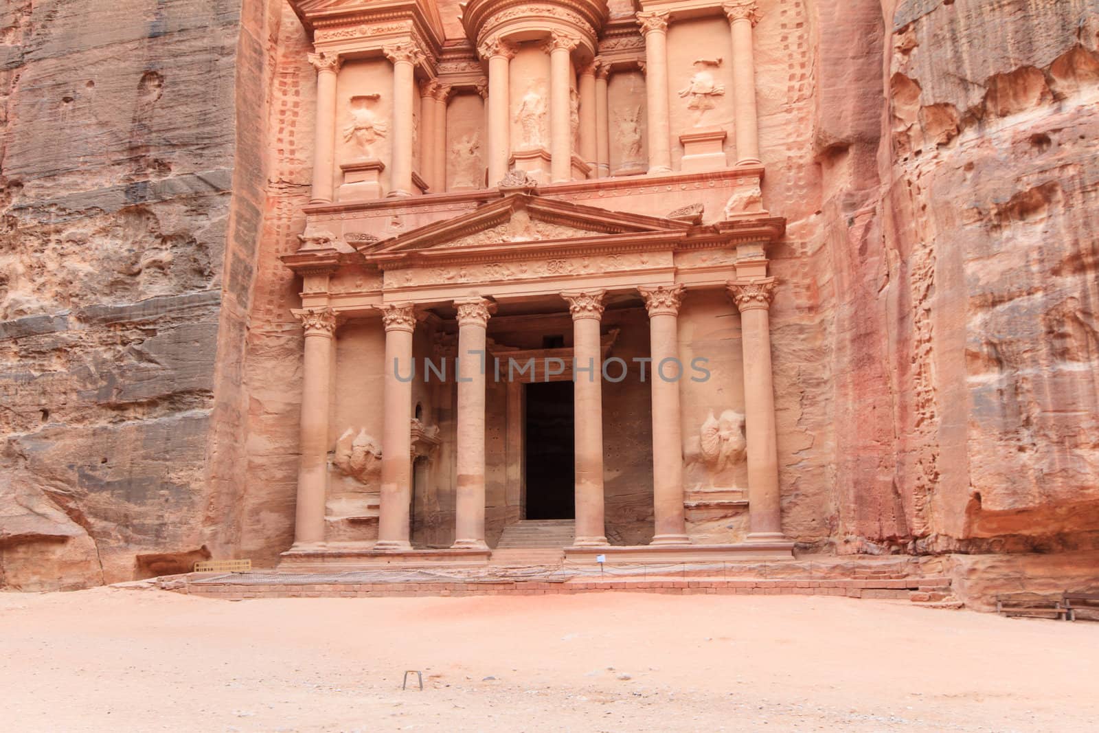 Facade of the Treasury in Petra, Jordan  by thanomphong