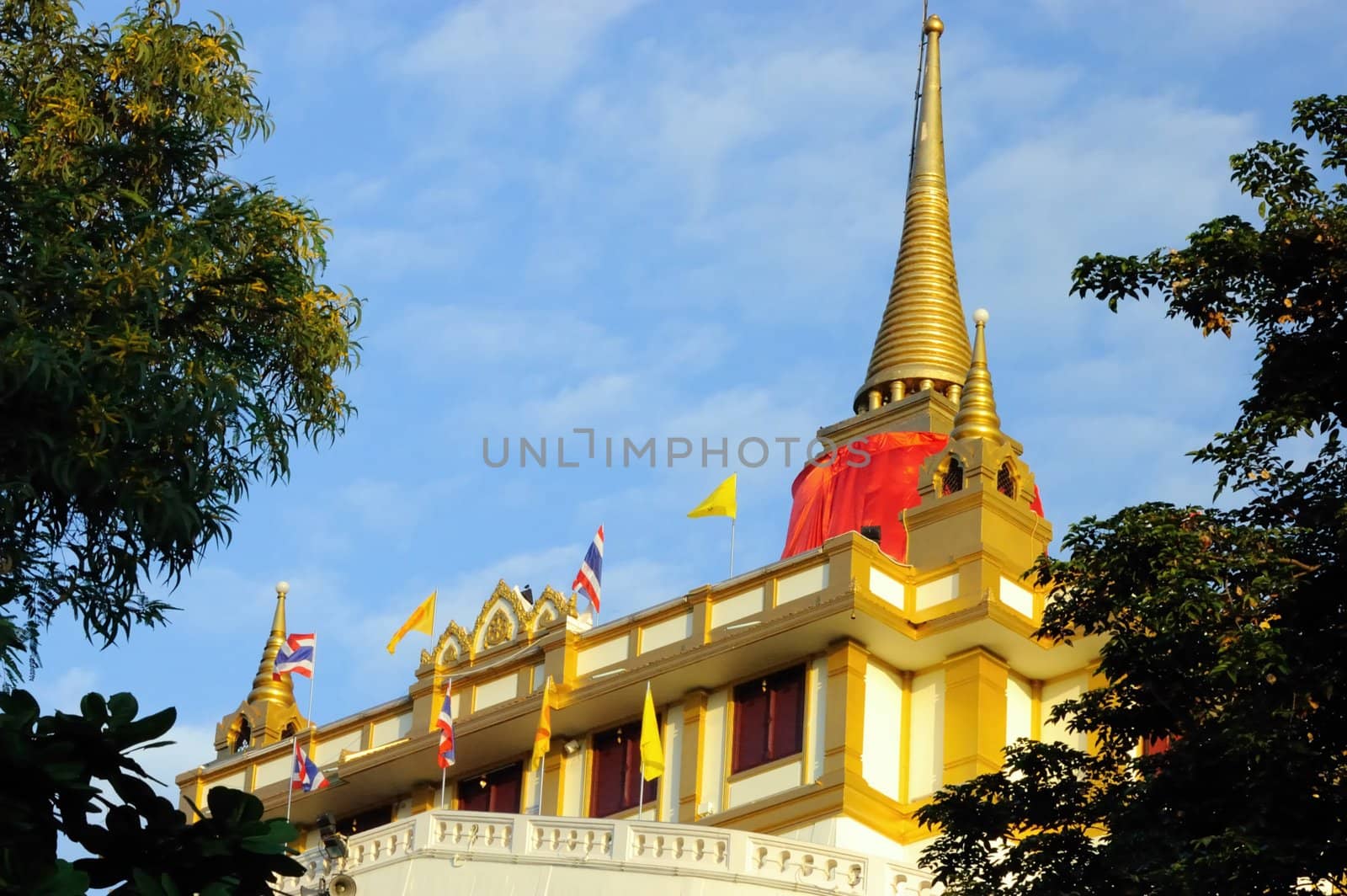 Golden Mount and Wat Saket in Bangkok, Thailand  by ngungfoto