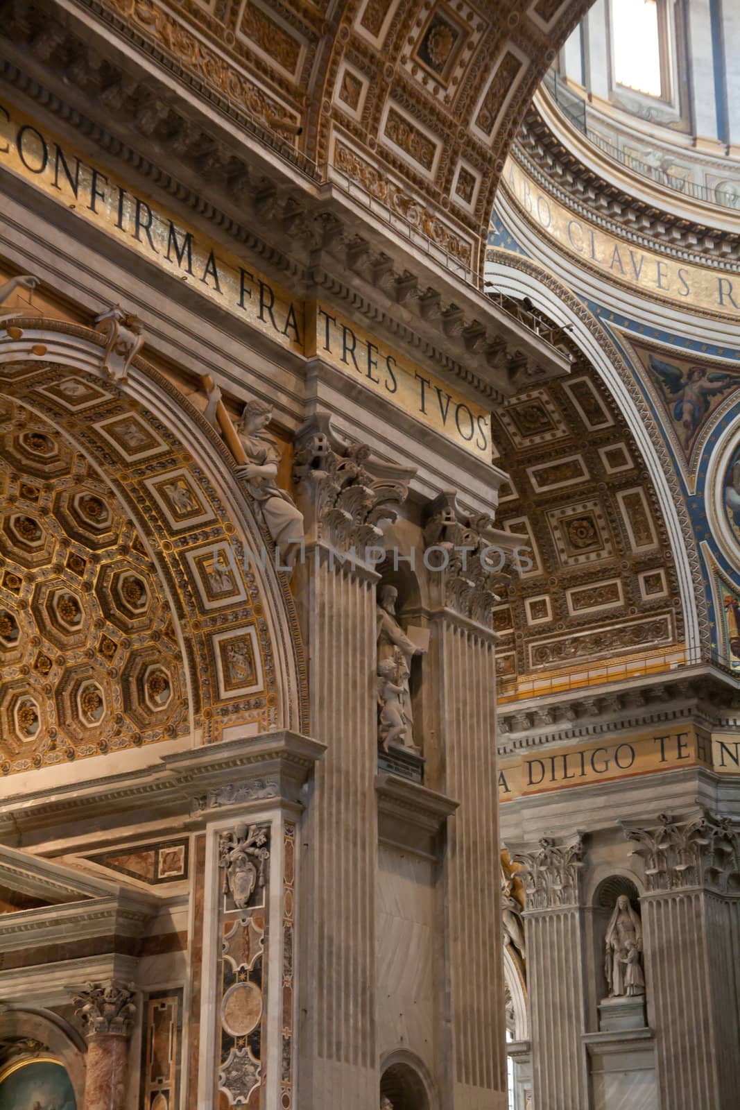 Saint Peter's basilica interior in Vatican Rome Italy
