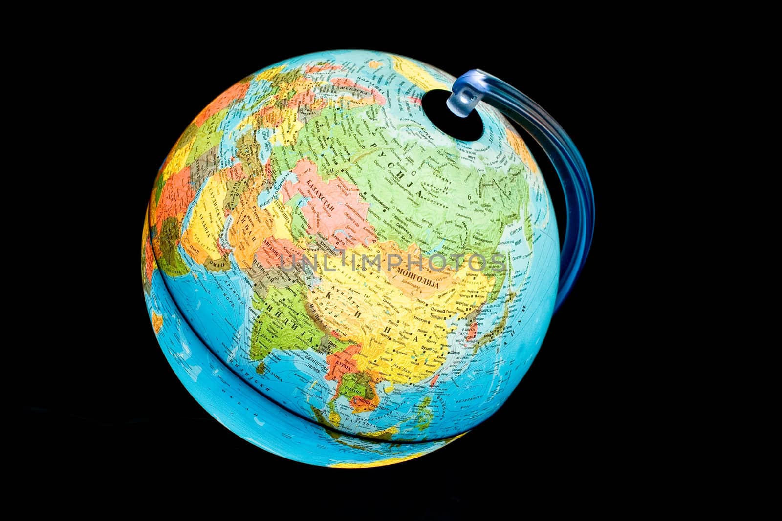 Illuminated Globe on a black background