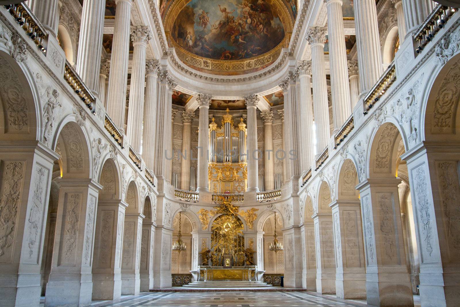 Great Hall Ballroom in Versaille Palace Paris France