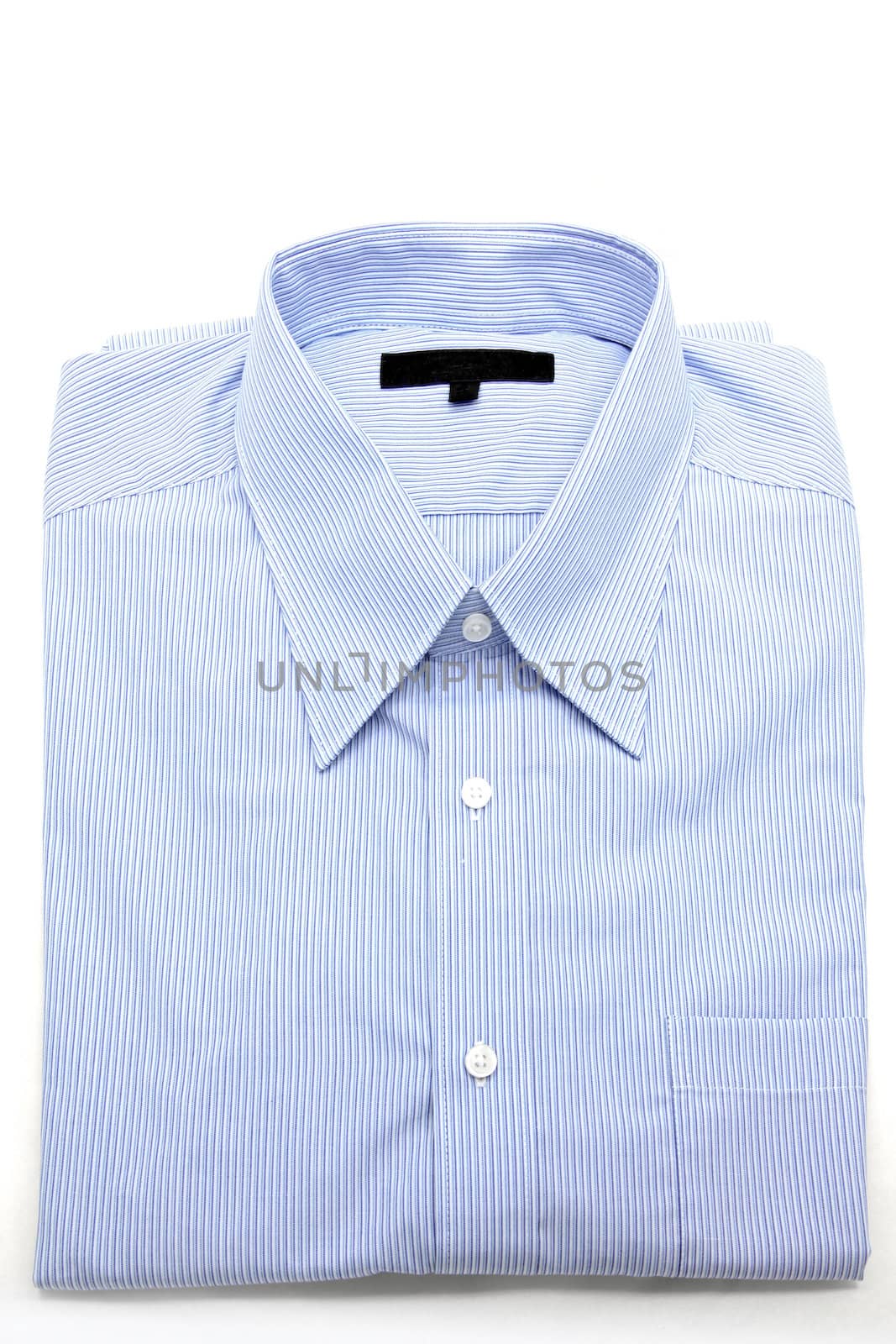 Blue business shirt on white background