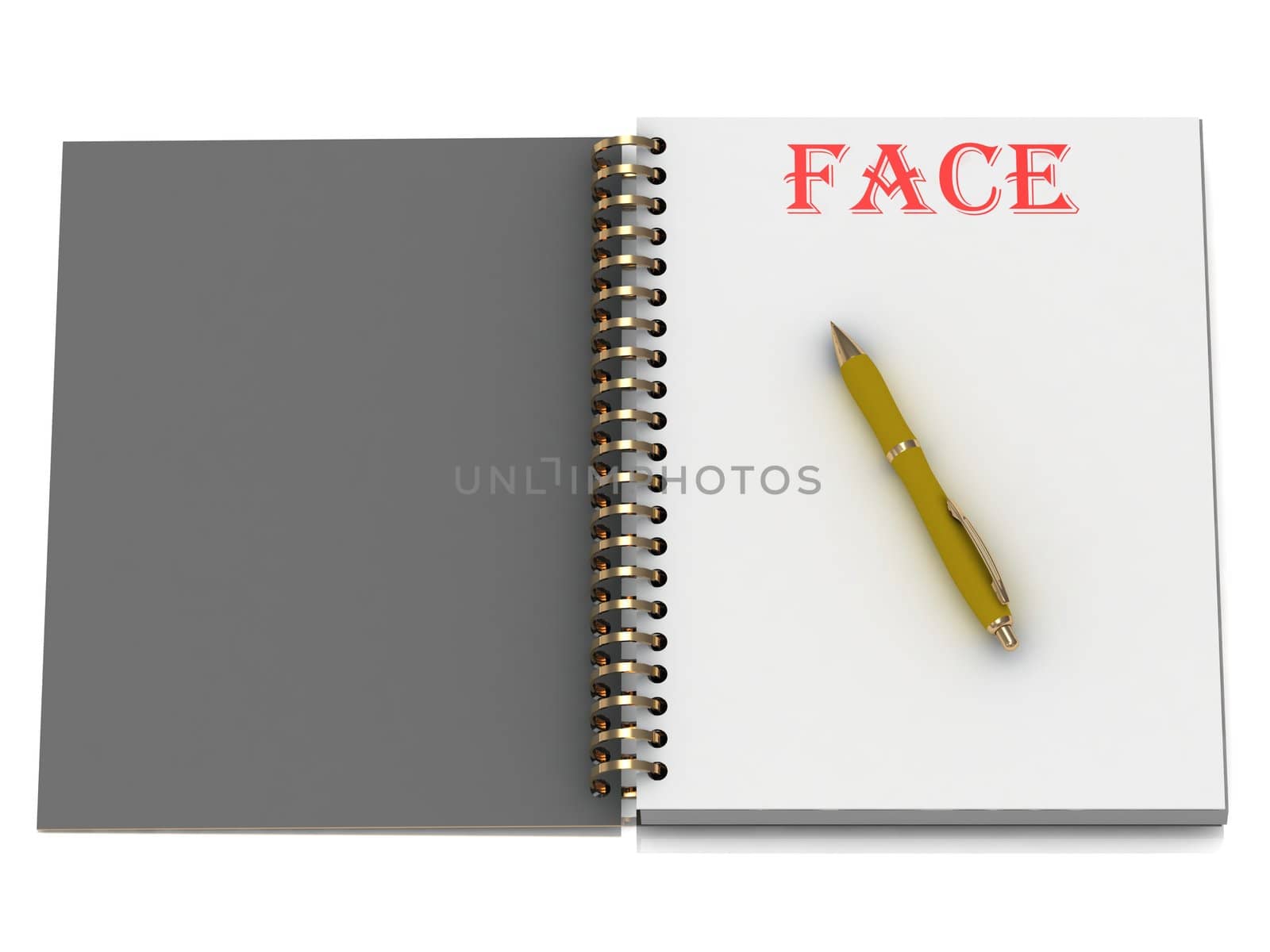 FACE word on notebook page by GreenMost