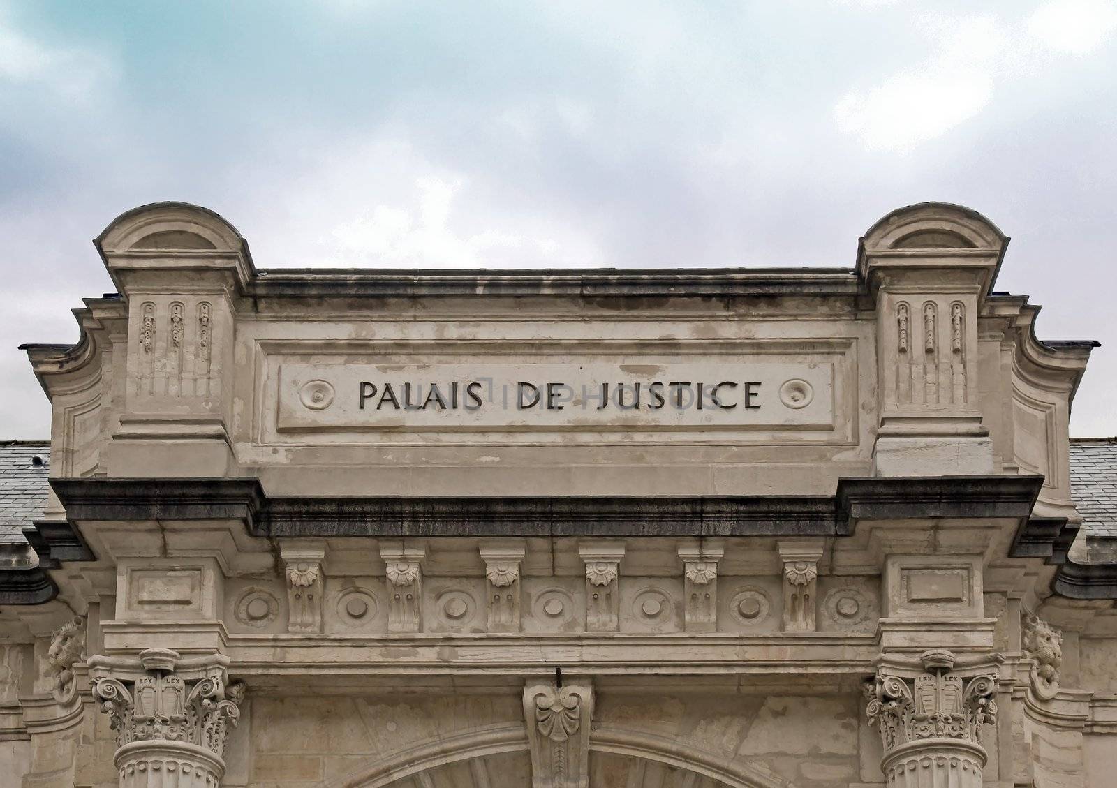 pediment of a courthouse in France Europe
