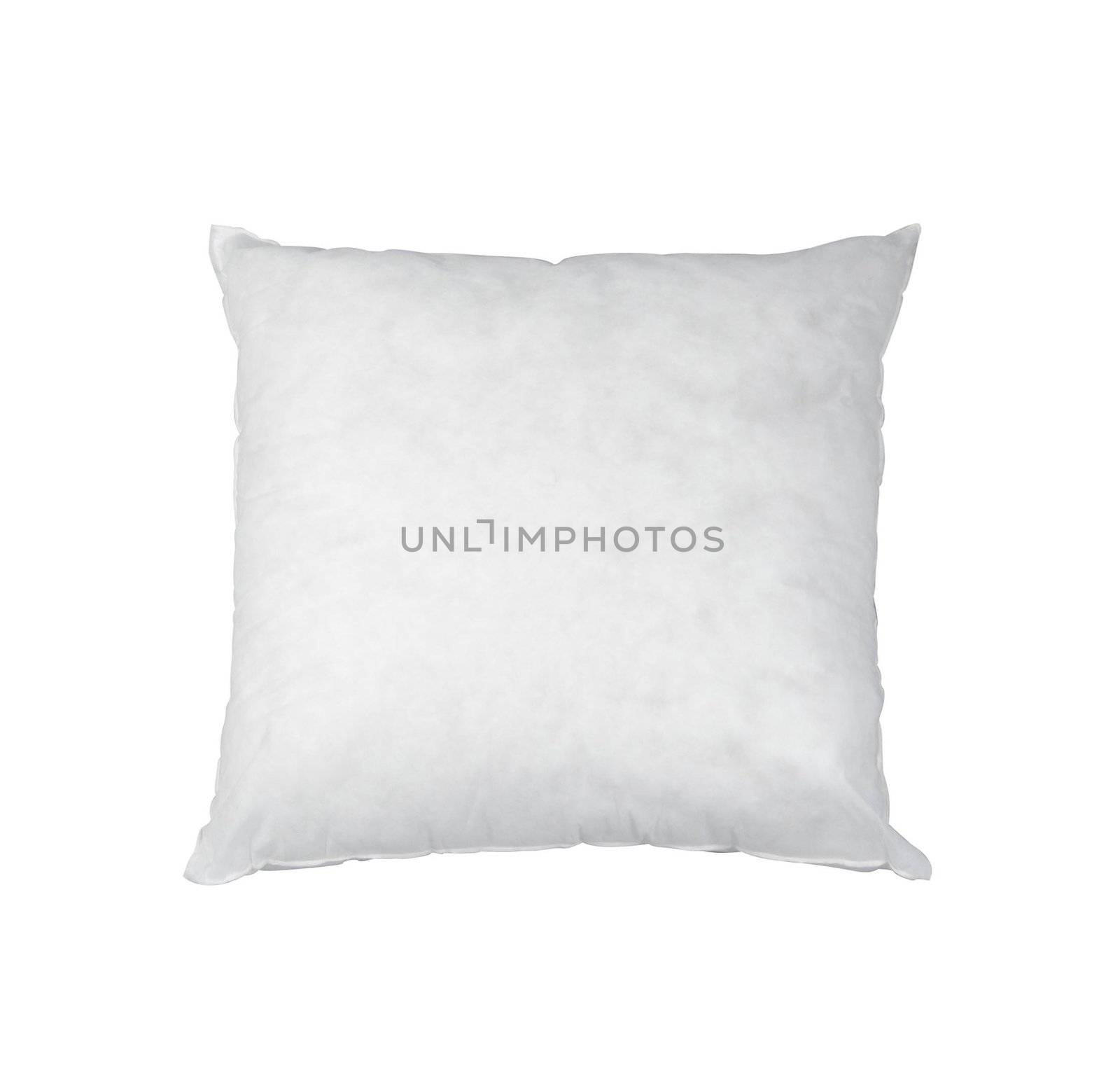 White pillow. Isolated background, bedding, case, clipping,