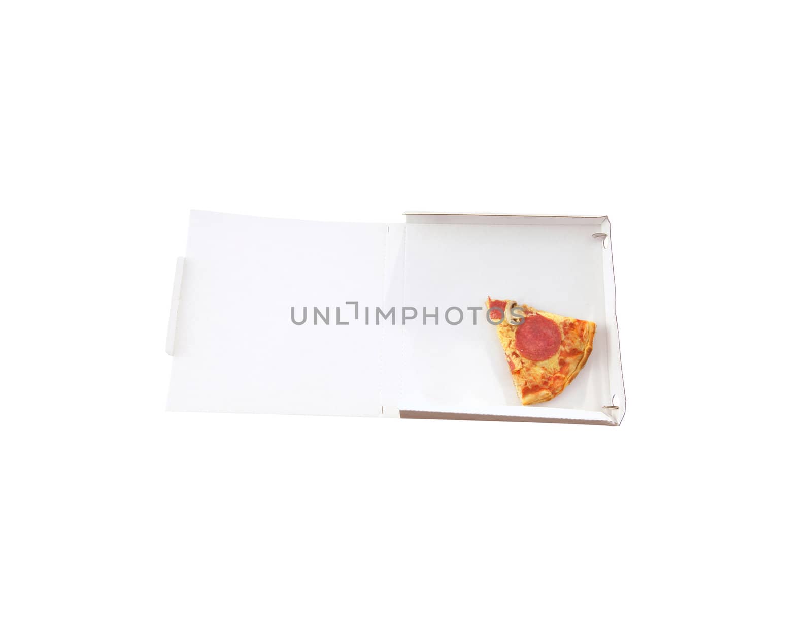 slice pizza in a takeaway box