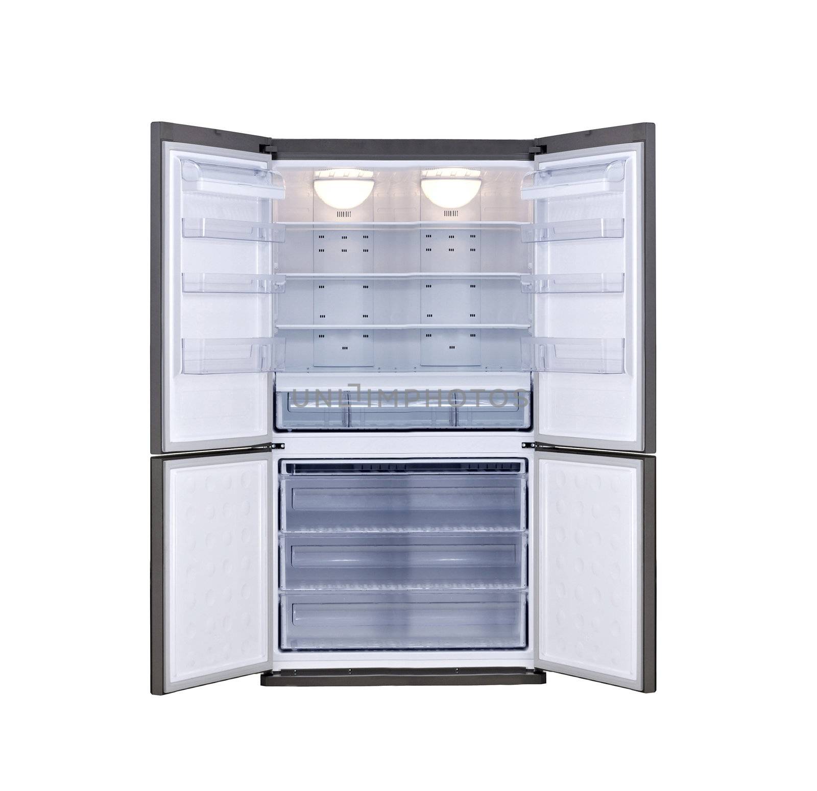 empty white refrigerator