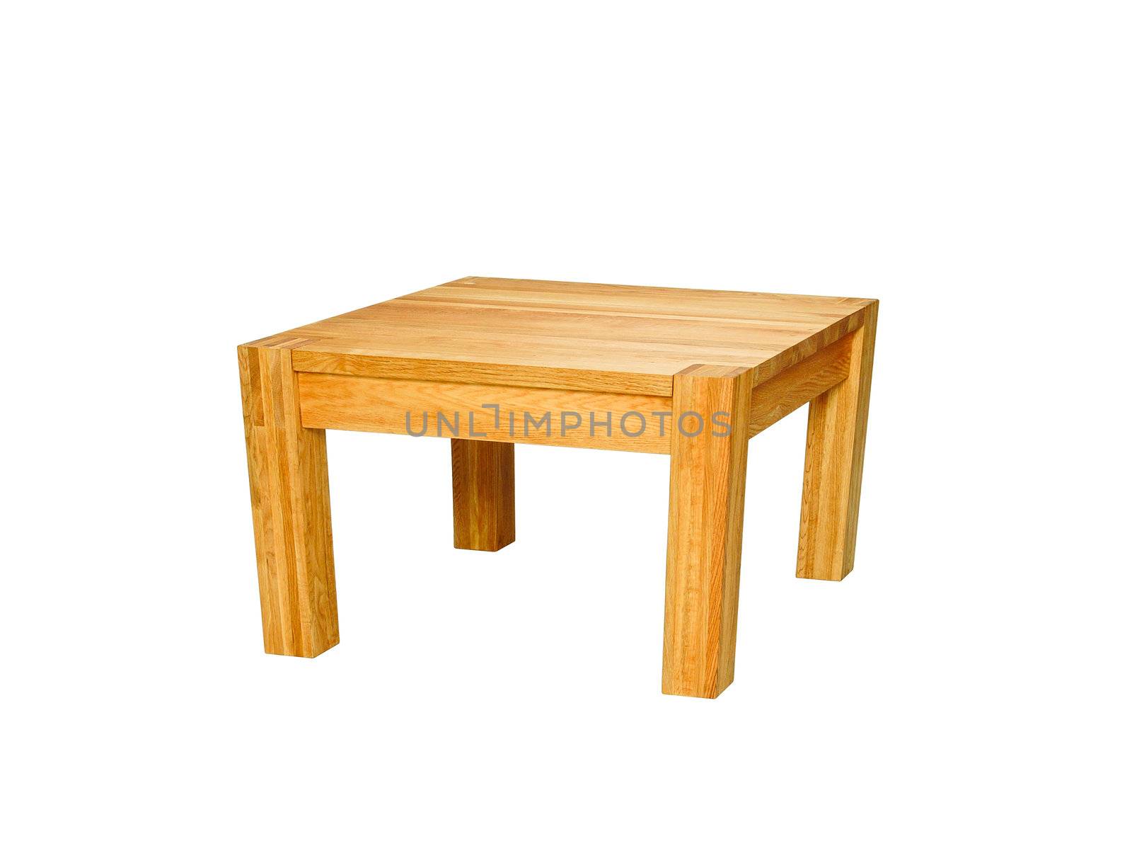 Wooden table isolated on the white background.