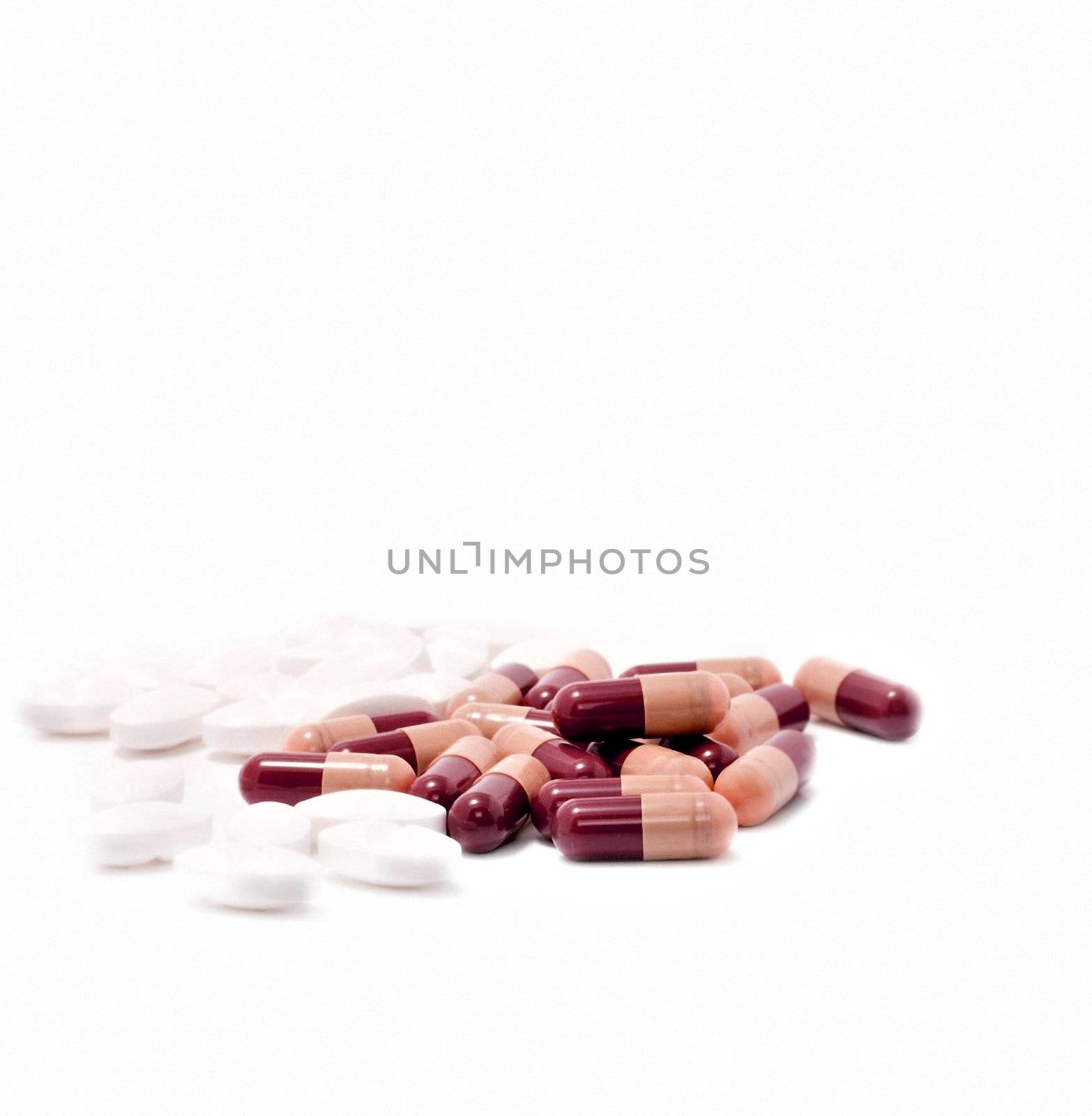 medical tablets isolated on a white background