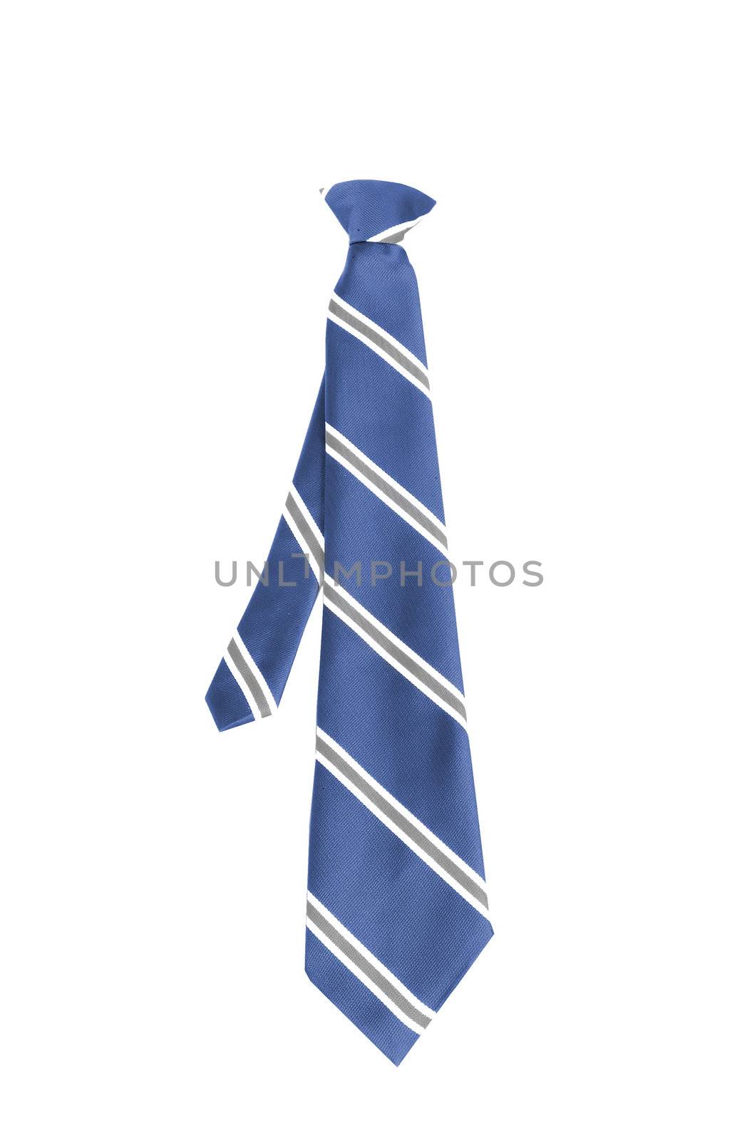blue tie isolated on white background close up