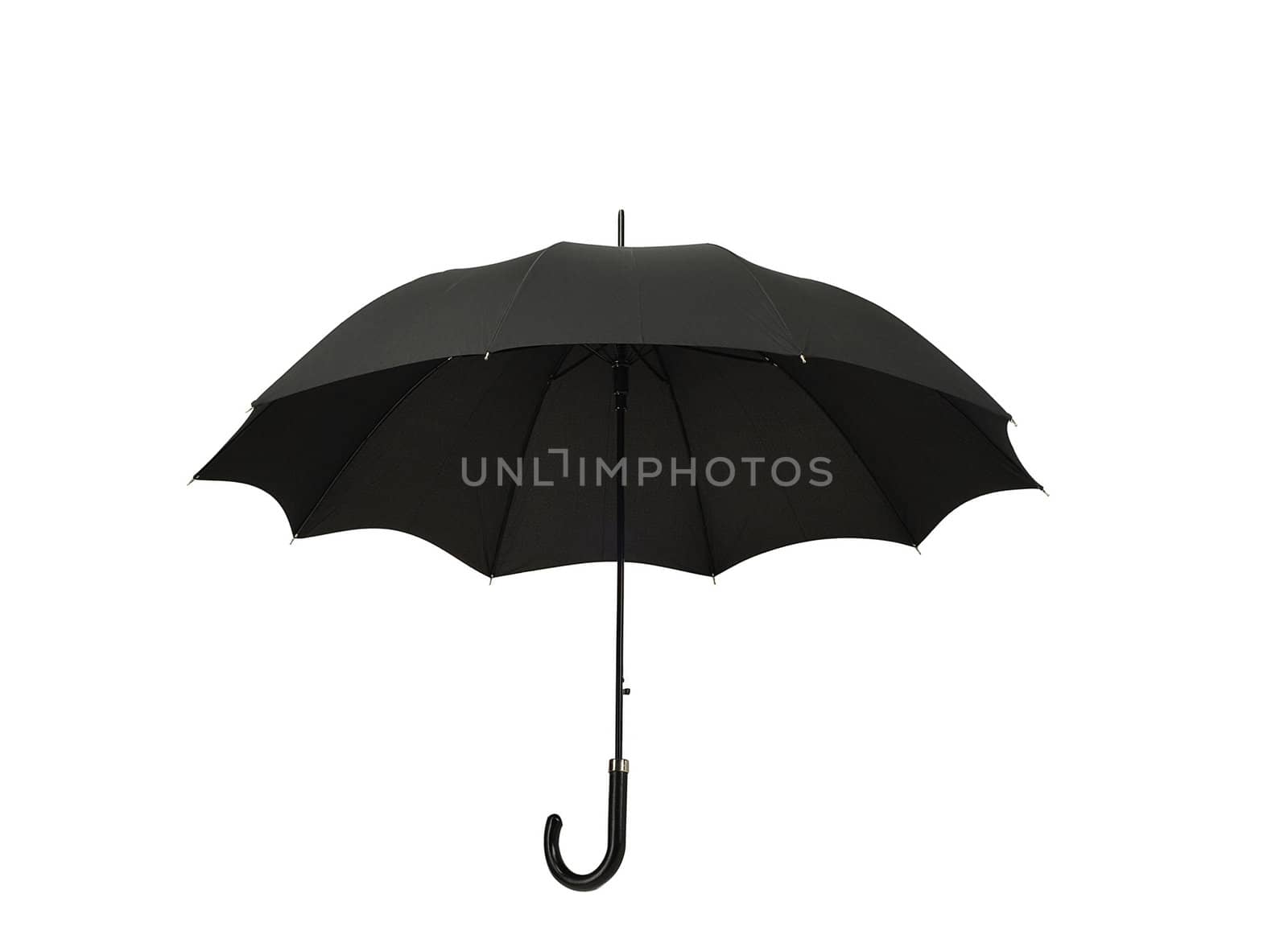 Black umbrella on white background