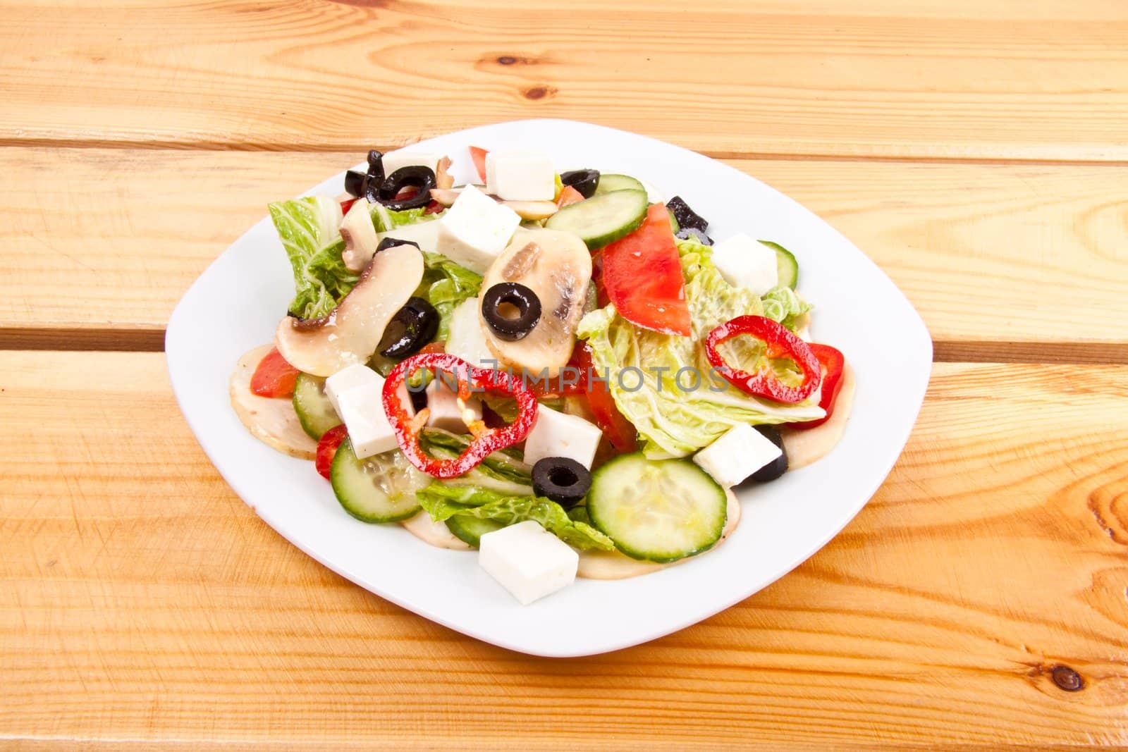 vegetable salad with mushrooms