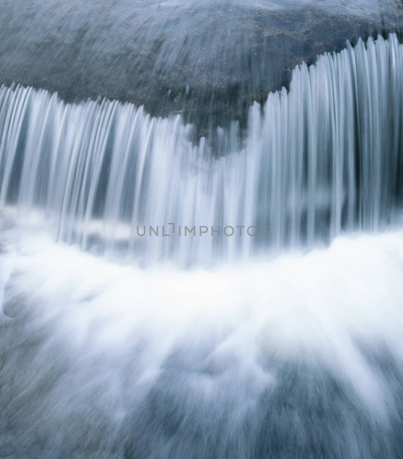 Small waterfall, blue toned, long exposure