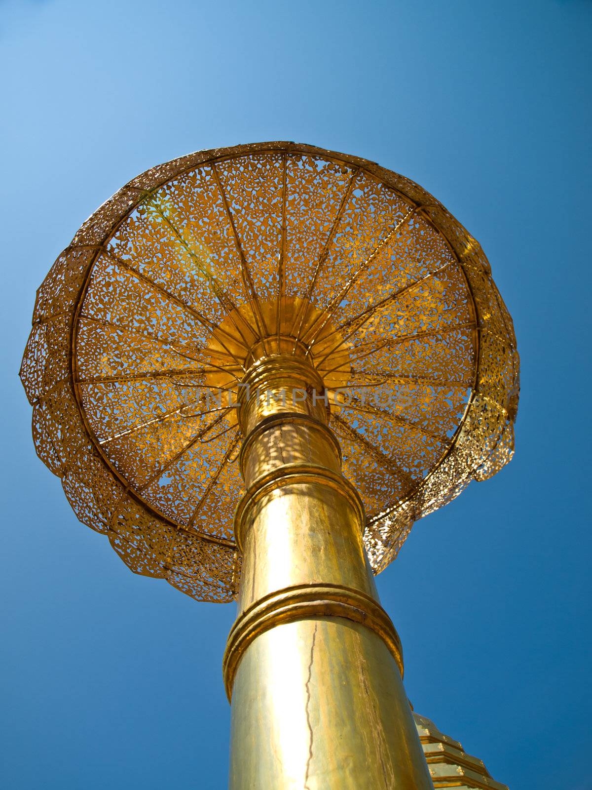 Golden umbrella, Wat Phrathat Doi Suthep temple in Chiang Mai by gururugu