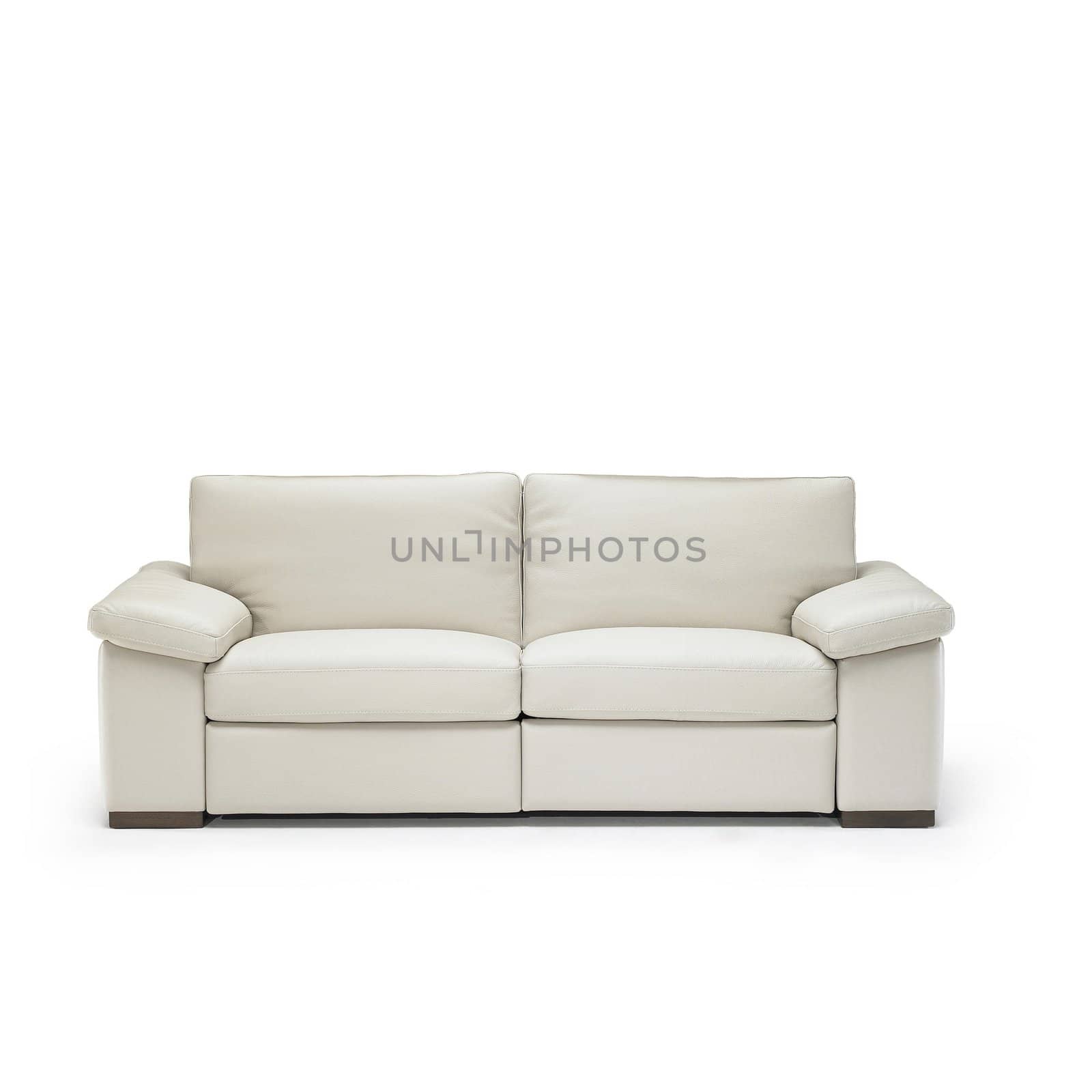 white leather sofa isolated on white background