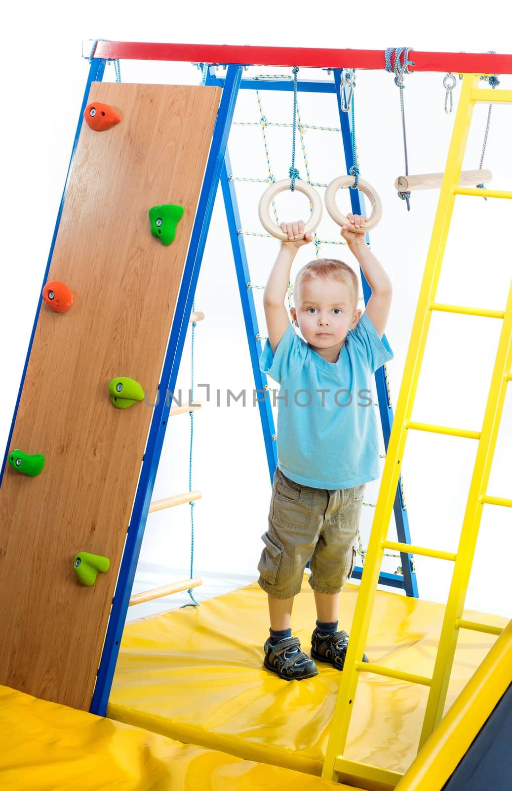 playground and boy on a white background